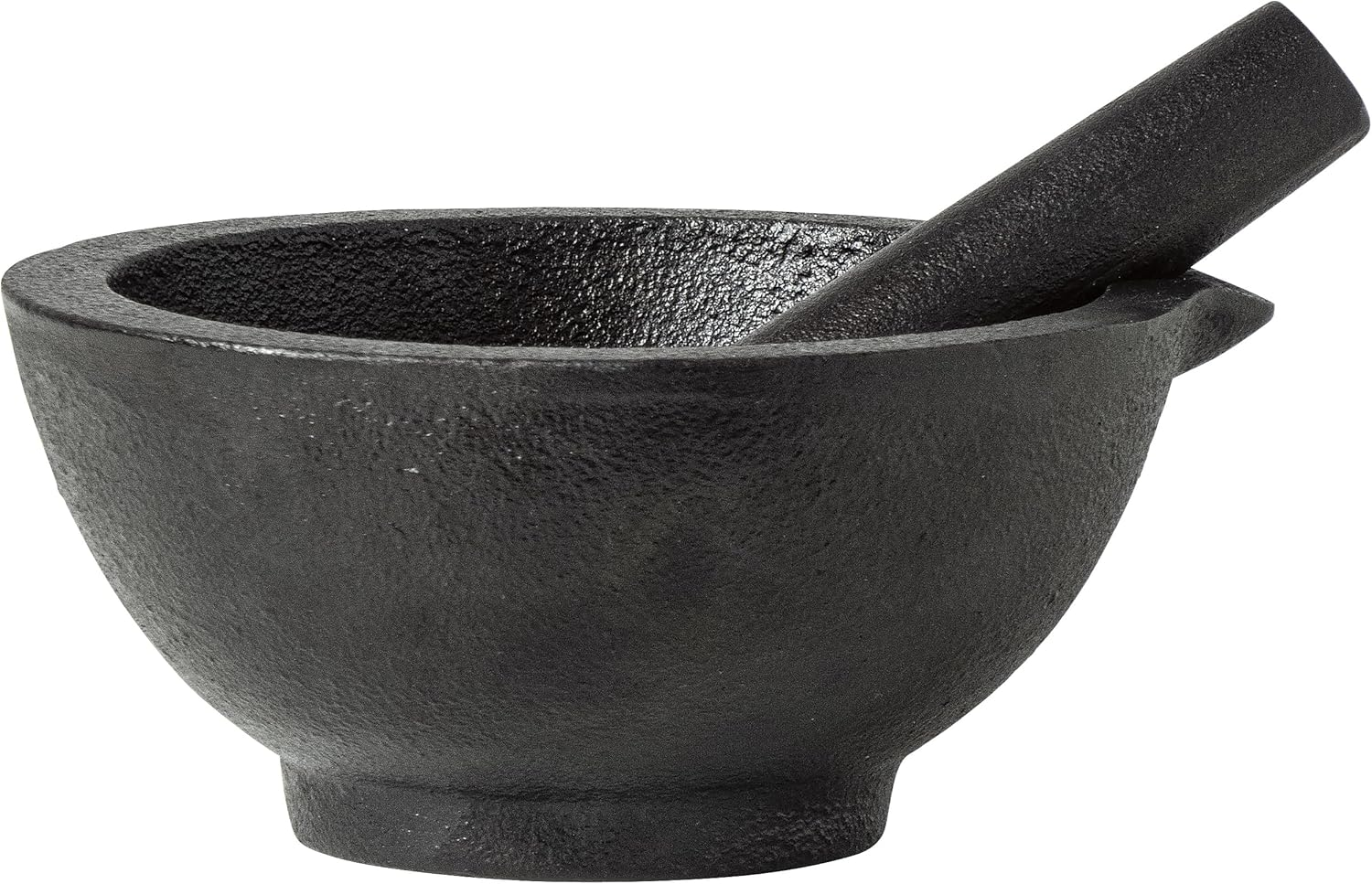 JADE TEMPLE 17404 Cast Iron Mortar and Pestle Black