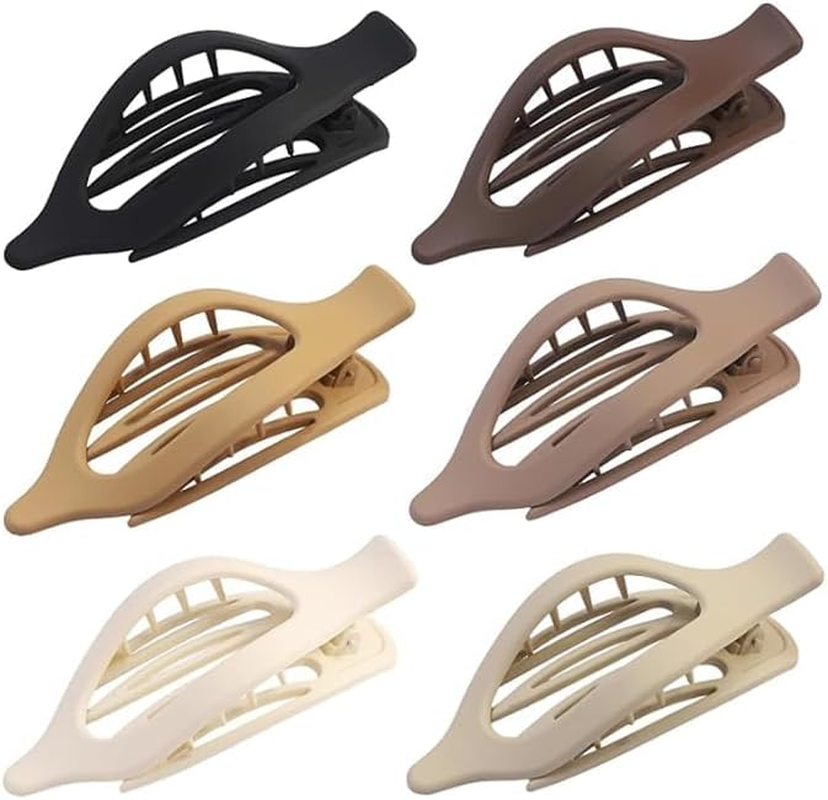 6 - Piece Set of Leaf - Shaped Flat Claw Clips, Multiple Colors Available, Must - Have Stylish Hair Accessories for Women image number 6
