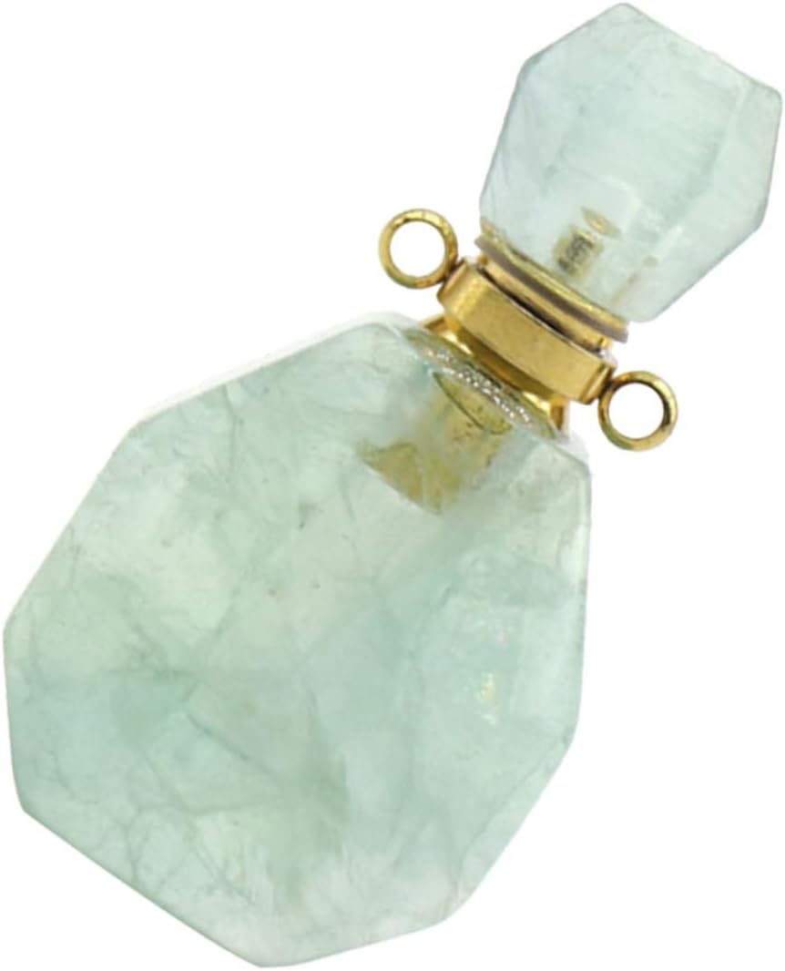 Pendants for Necklaces Crystal Pendants Amethyst Portable Perfume Container Glass Bottle for Essential Oils Accessories White Perfume Container Wishing Bottle