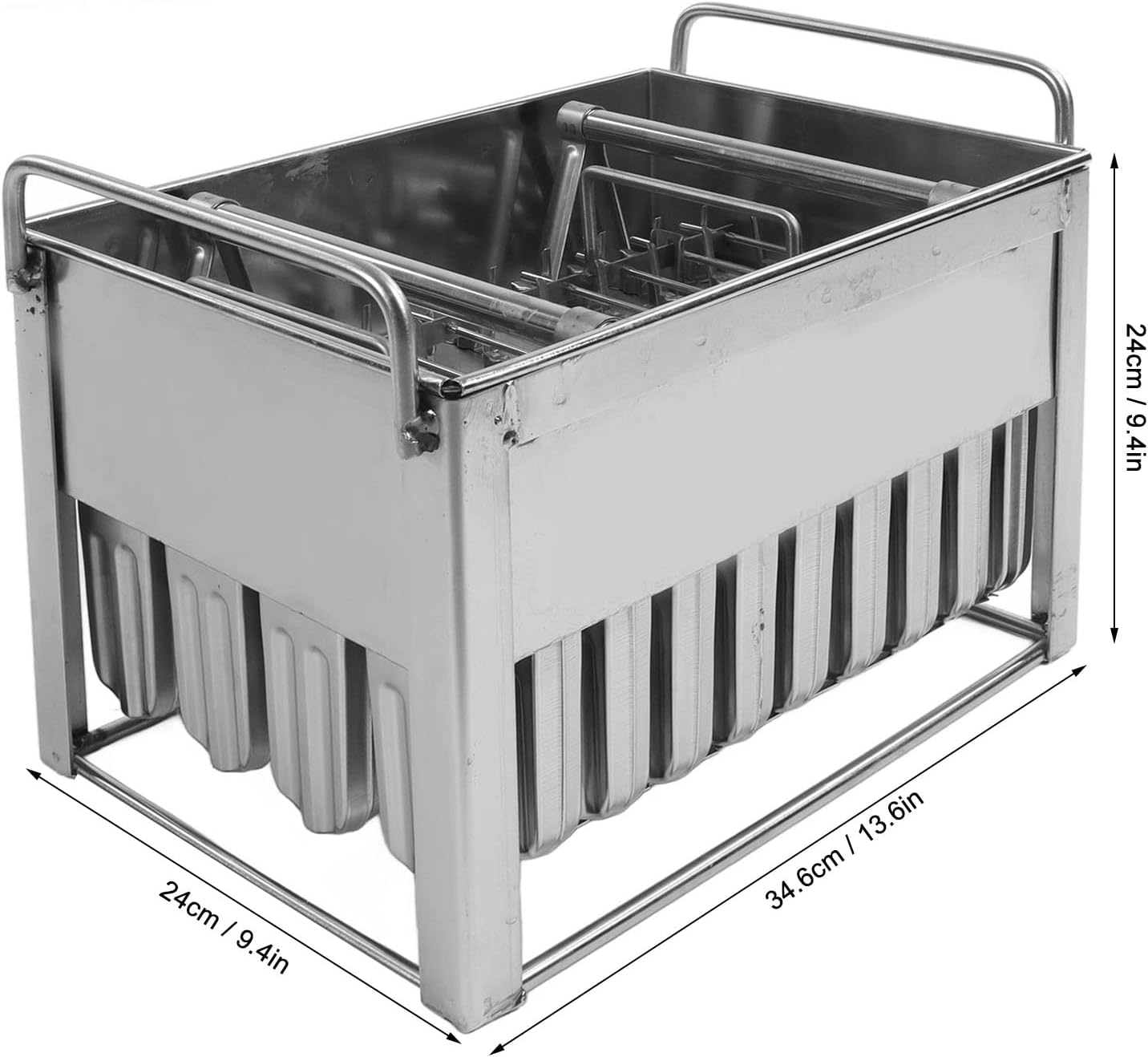 Jiawu Metal Popsicle Moulds, 75Ml Stainless Steel Ice Cream Moulds, 40Pcs Ice Lolly Models, Ice Bar Makers, Food Class Silver Ice Mould for Home, Business, Industry image number 1