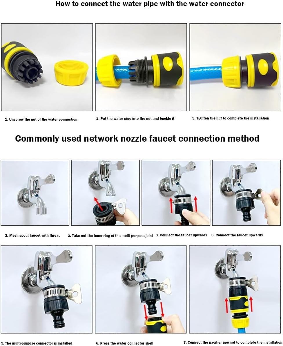 Heavy-Duty Stainless Steel Lawn Sprayer with Tripod Base - Garden Hose Connector, 360&deg; Rotating Sprayer for Yard, Farm - Adjustable Height (Steel Tripod Sprinkler+15M Watering Hose) image number 2