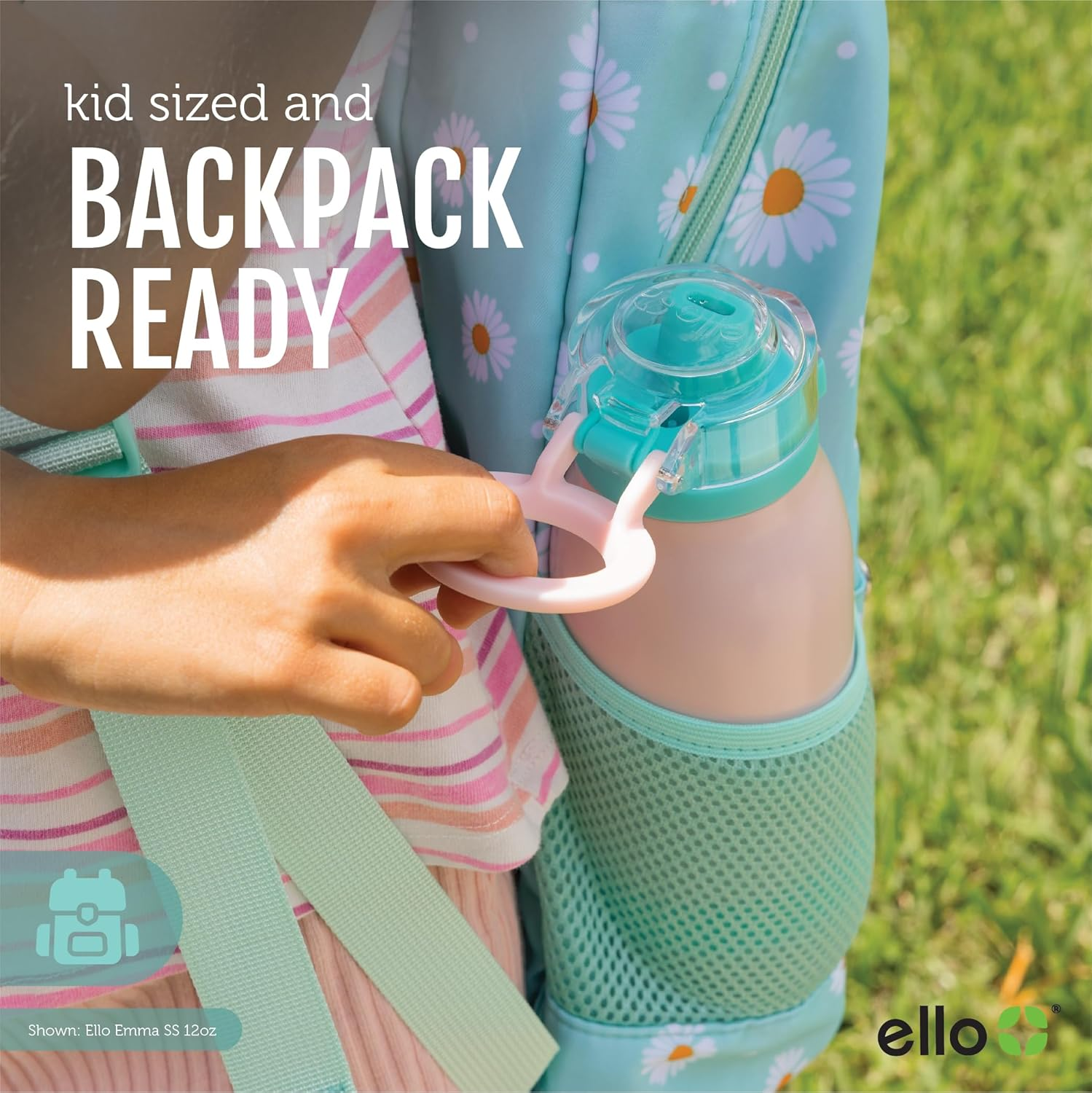 Ello Emma Vacuum Insulated Stainless Steel Kids Water Bottle with Anti-Microbial Straw - Cotton Candy image number 4