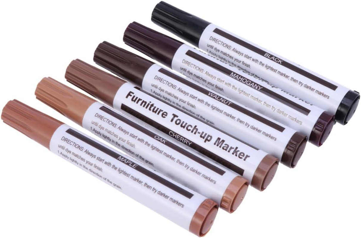 STOBOK 6Pcs Furniture Touch up Markers Wood Grain Repair Pens for Concealing Scratches and Blemishes Wooden Surfaces Quick-Drying Easy to Use Colors image number 5