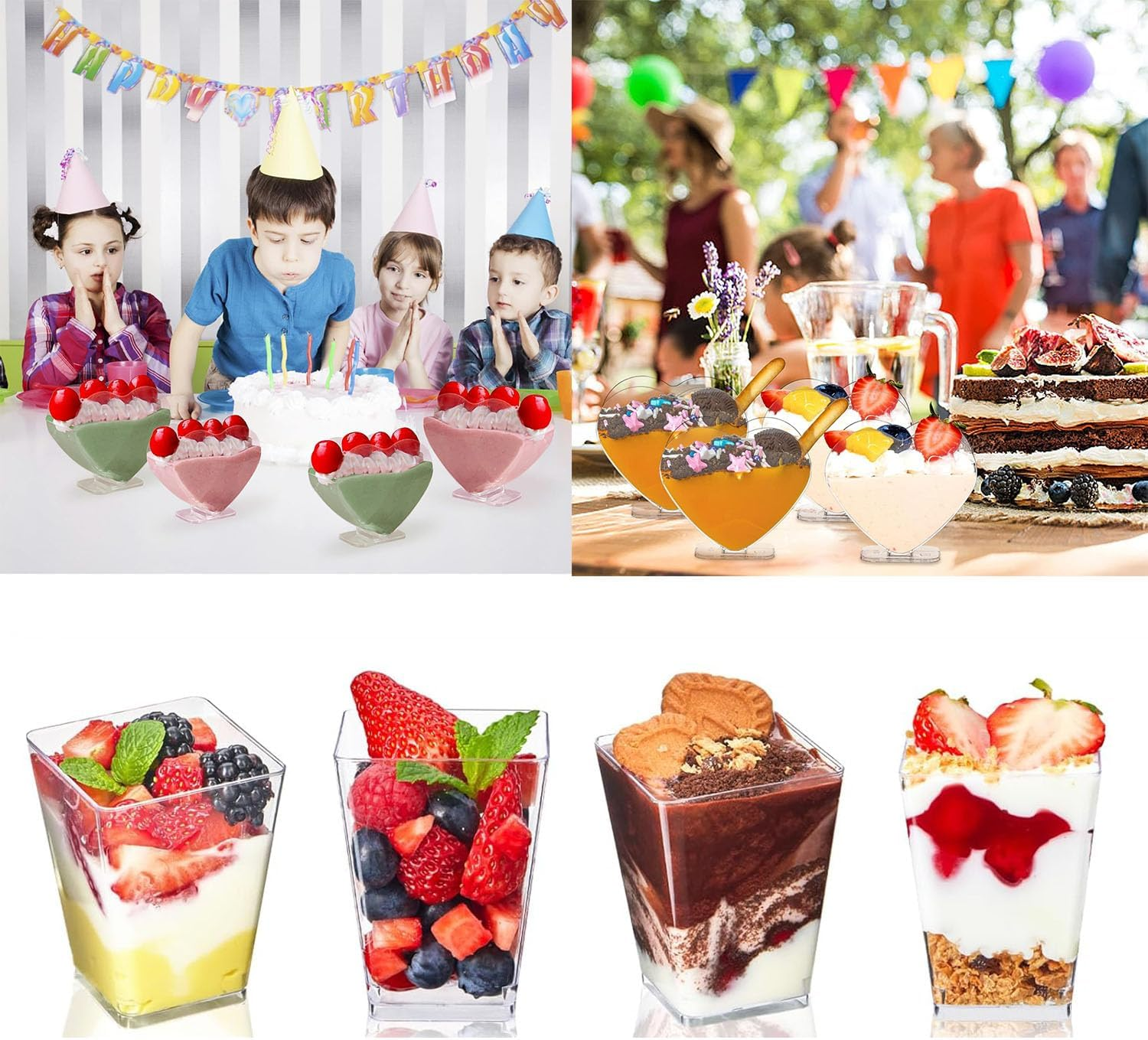 Paifeancodill Mini Dessert Cups with Spoons, 50 Pcs Reusable Clear Dessert Cups, Clear Dessert Shooter Cups, Plastic Parfait Appetizer Cup Dessert Pots Serving Cups for Food Mousse Pudding (Heart) image number 5