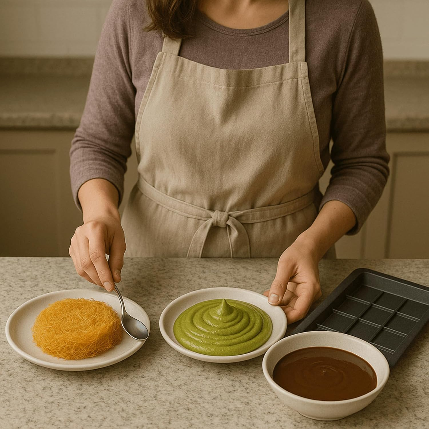 Gulluoglu Dubai Chocolate Filling &ndash; 200G 7Oz Pistachio Cream with Crispy Kadayif | Middle Eastern Gourmet Dessert Best Ingredient for Dubai Chocolate | Rich, Crunchy & Decadent Treat image number 2