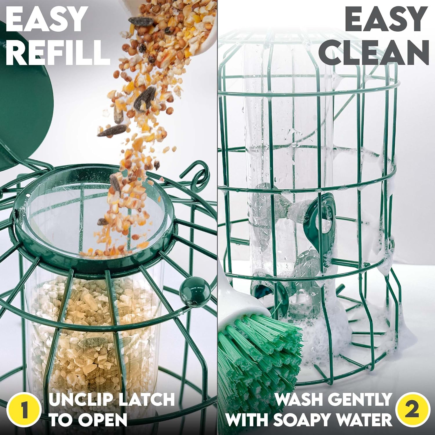 Graybunny GB-6860 Caged Tube Feeder Squirrel Proof Wild Bird Feeder image number 5