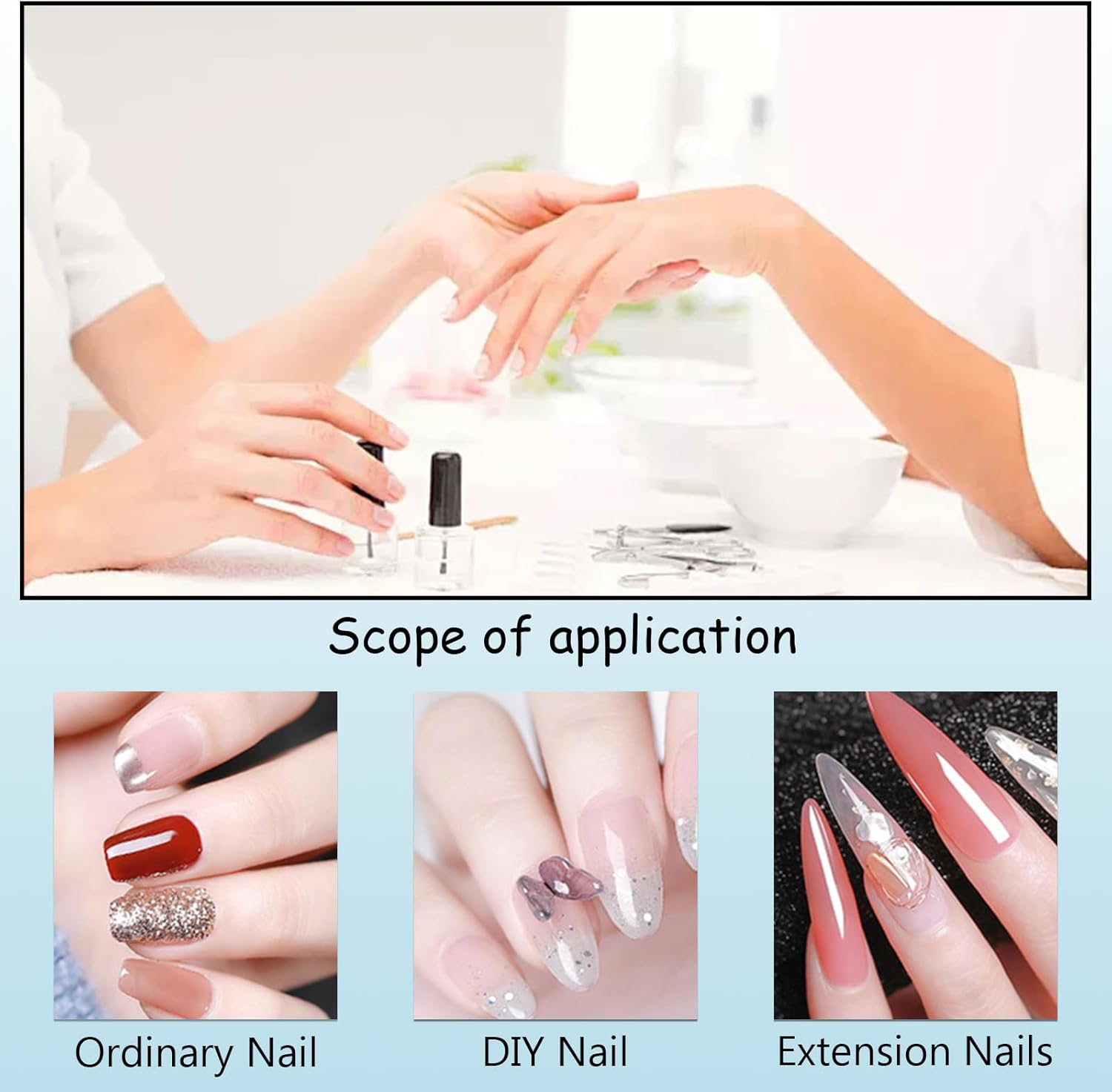 INCAUCA 600Pcs Press on Nail Adhesive Tabs Waterproof, 25 Sheet Jelly Double Sided Sticker, Sticky Tabs Thin Breathable for Acrylic False Nails Manicure Tape (Clear) image number 2