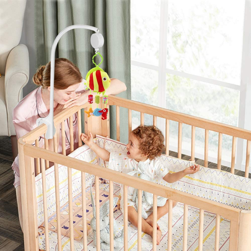 25 Inch Baby Musical Crib Mobile Bed Bell Holder Infant Bed Decoration Toys Rotating Music Box Nut Screw Arm Bracket image number 1