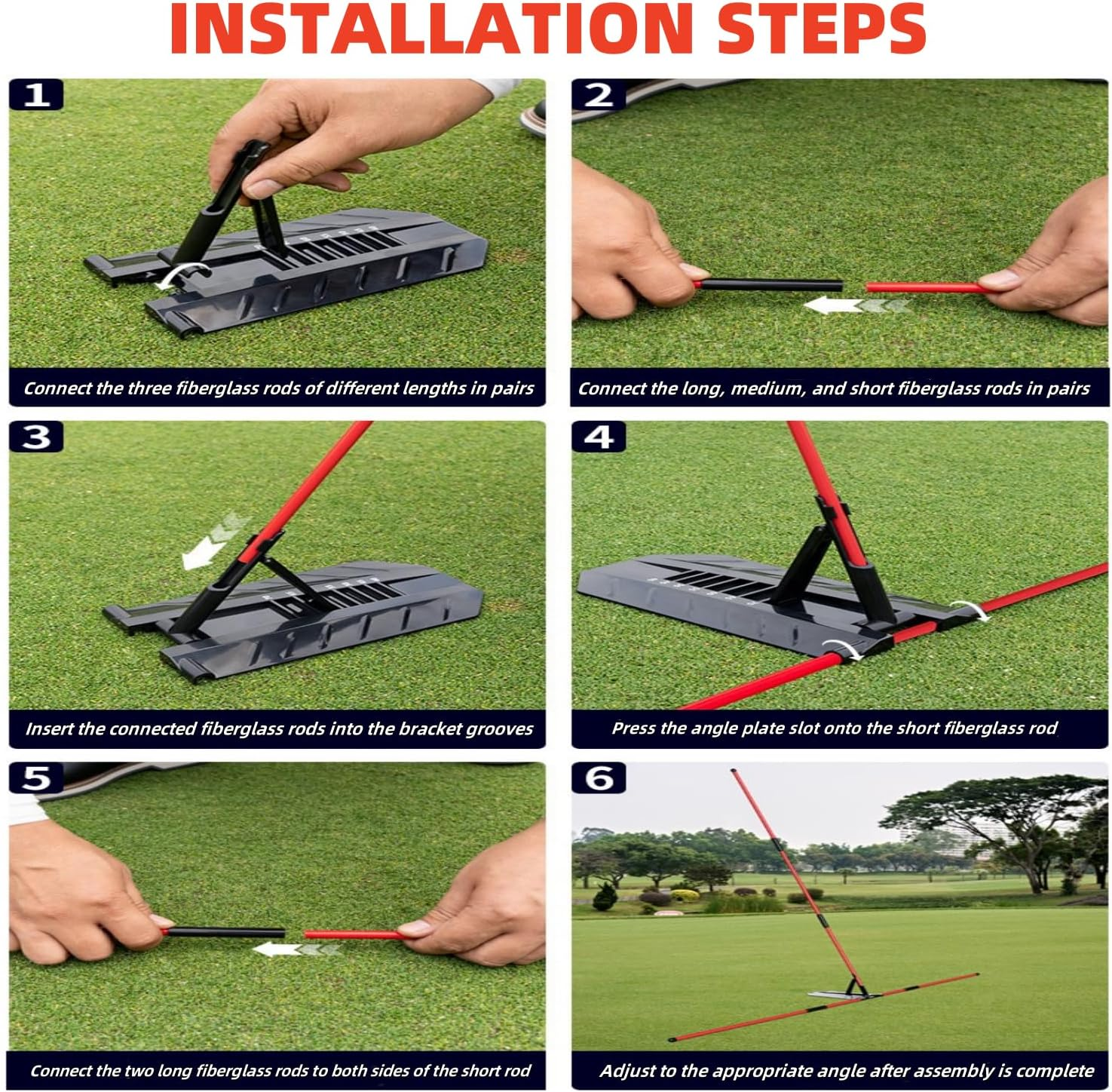 Golf Alignment Sticks with Angle Plate & Bracket - Adjustable Training Aid, Posture Corrector for Golfers, Practice Accessories for Beginners image number 6