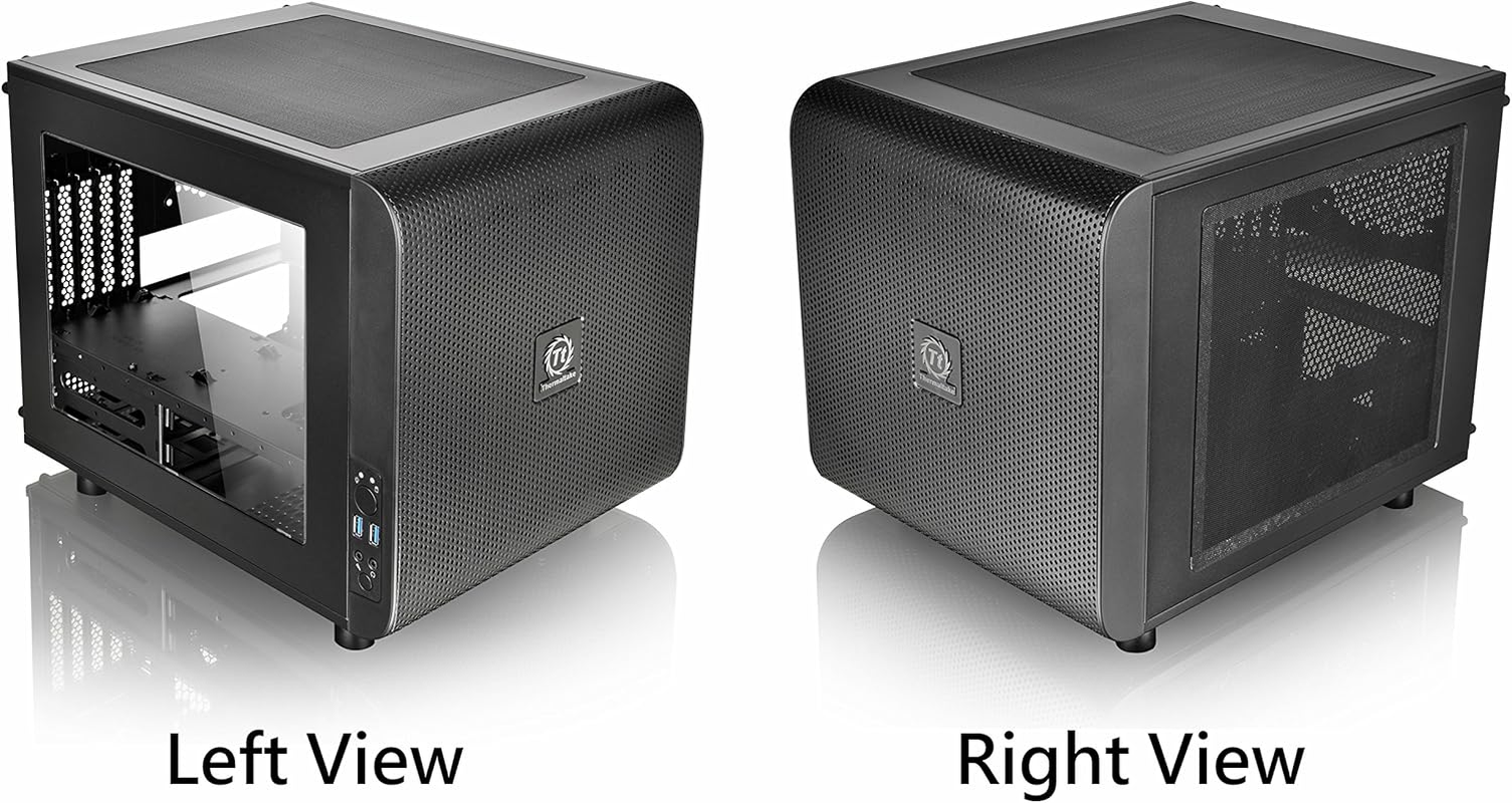 Thermaltake Core V21 SPCC Micro ATX Cube Computer Chassis CA-1D5-00S1WN-00, Black image number 5