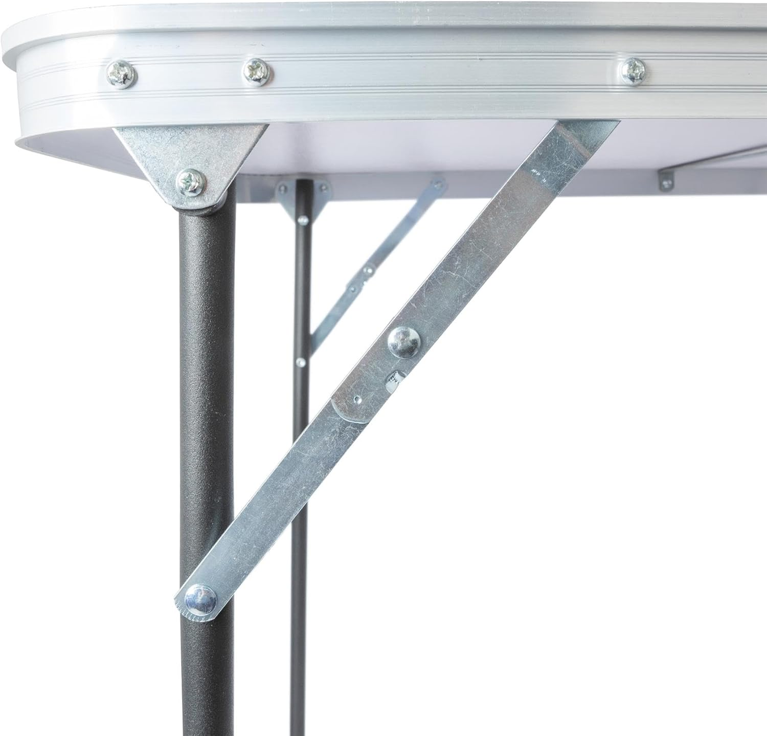 Harbour Housewares Folding Table - 80Cm X 60Cm - Black - Small Metal Trestle Tables Foldable Portable Side Table for Indoor, Outdoor, Garden, BBQ, Pinic, Dining, Camping