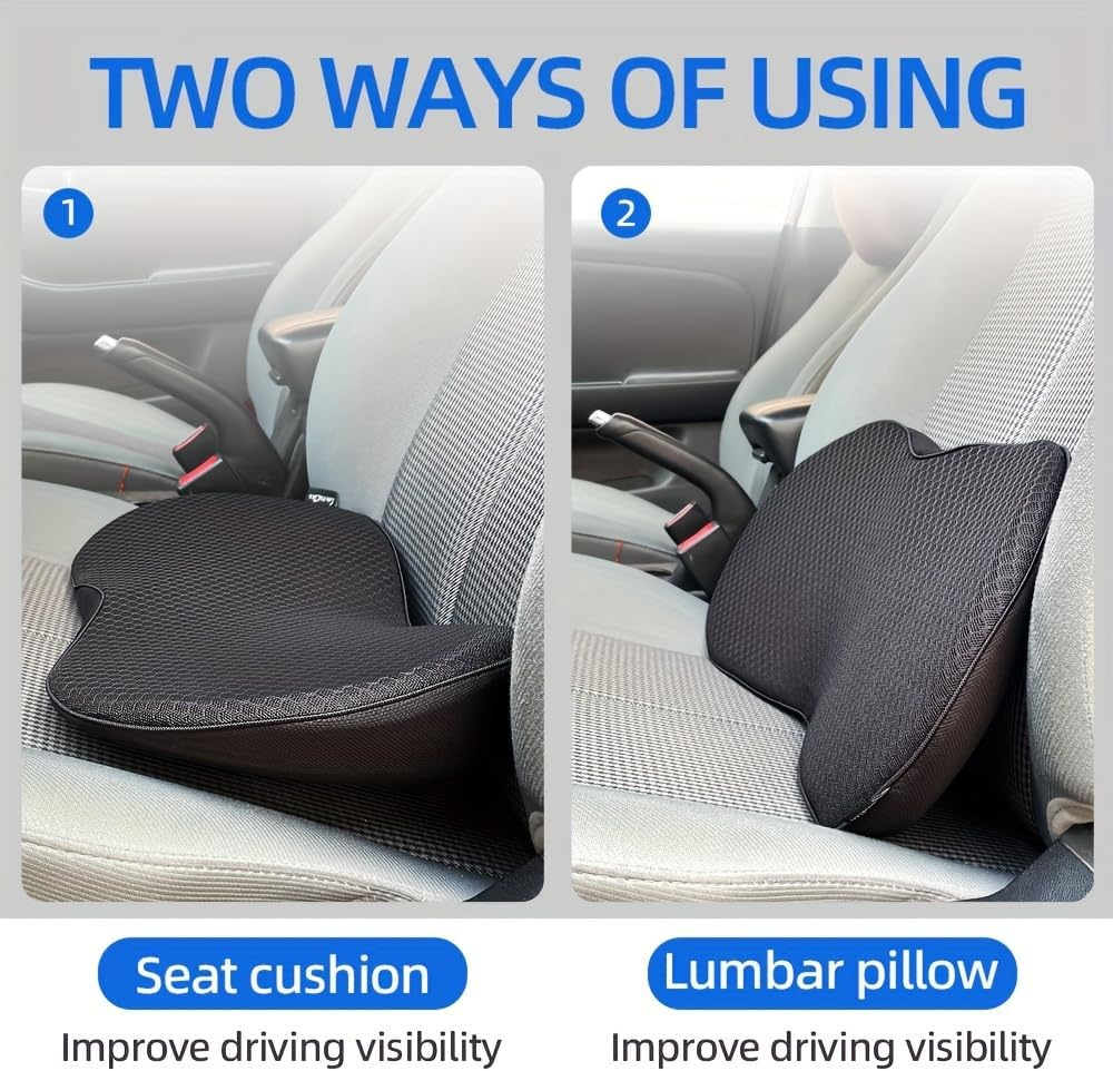 Wedge Car Seat Cushion: Memory Foam Truck Seat Cushion for Car Seat Driver - Sciatica and Back Pain Relief - Enhancing Driving Comfort (Cushion-2) image number 1