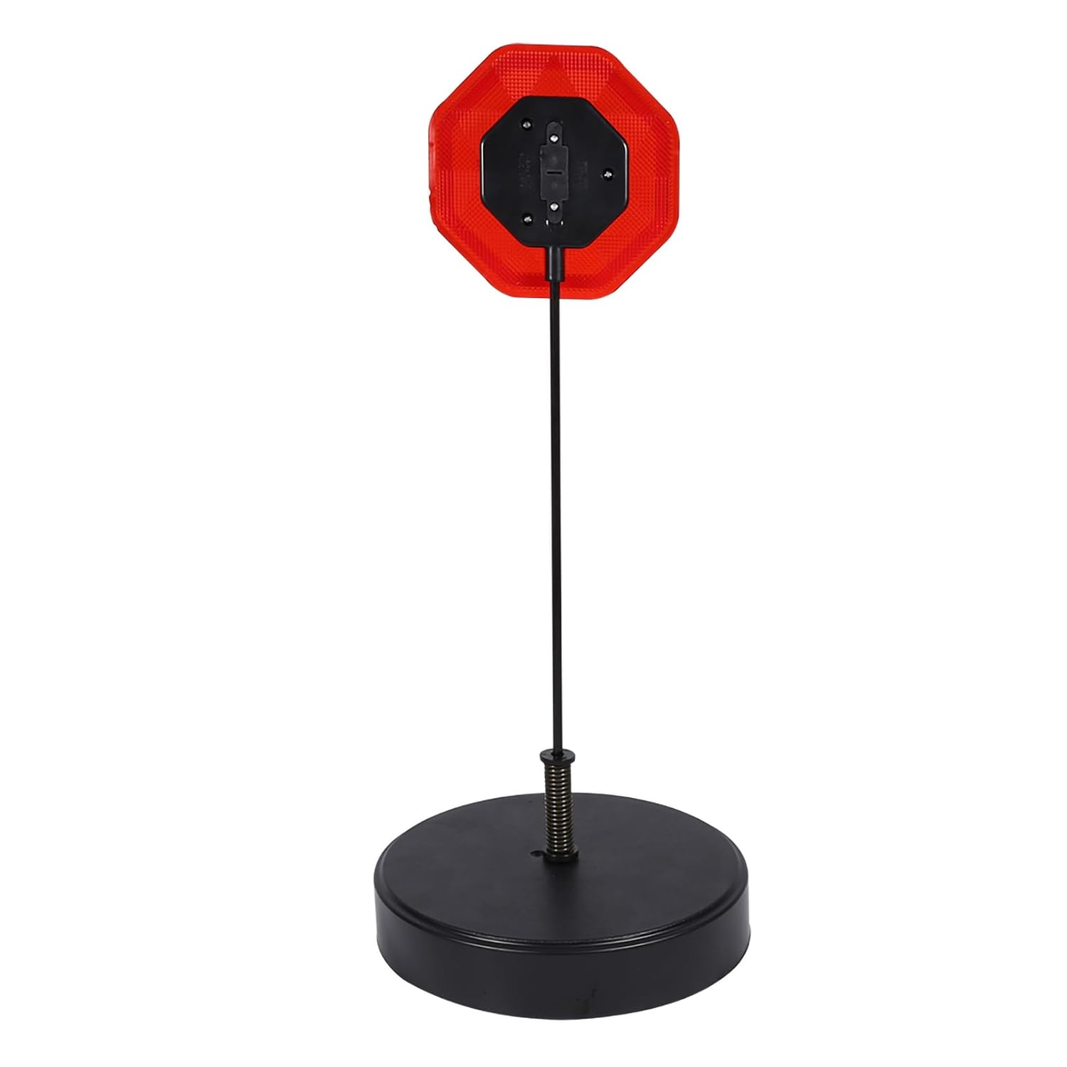 Hyuduo Garage Parking Stop Sensor with LED Sign, Height Adjustable 137Cm Poles, Weighted Base, Flashing Alert Light for Vehicle Safety, Black and Red