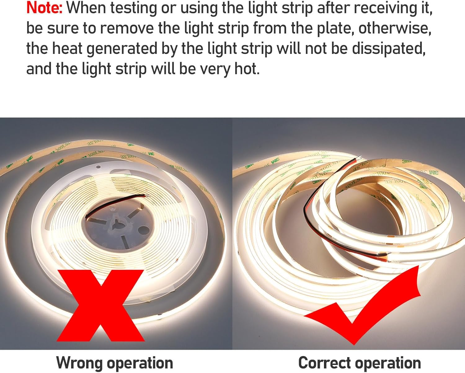 GOMING COB LED Strip 12V Natural White 4000K Waterproof IP65 5M 11W/M CRI 93+ High Density Linear Luminescence 312LED/M LED Lights for Living Room Bedroom and More(No Power) image number 4