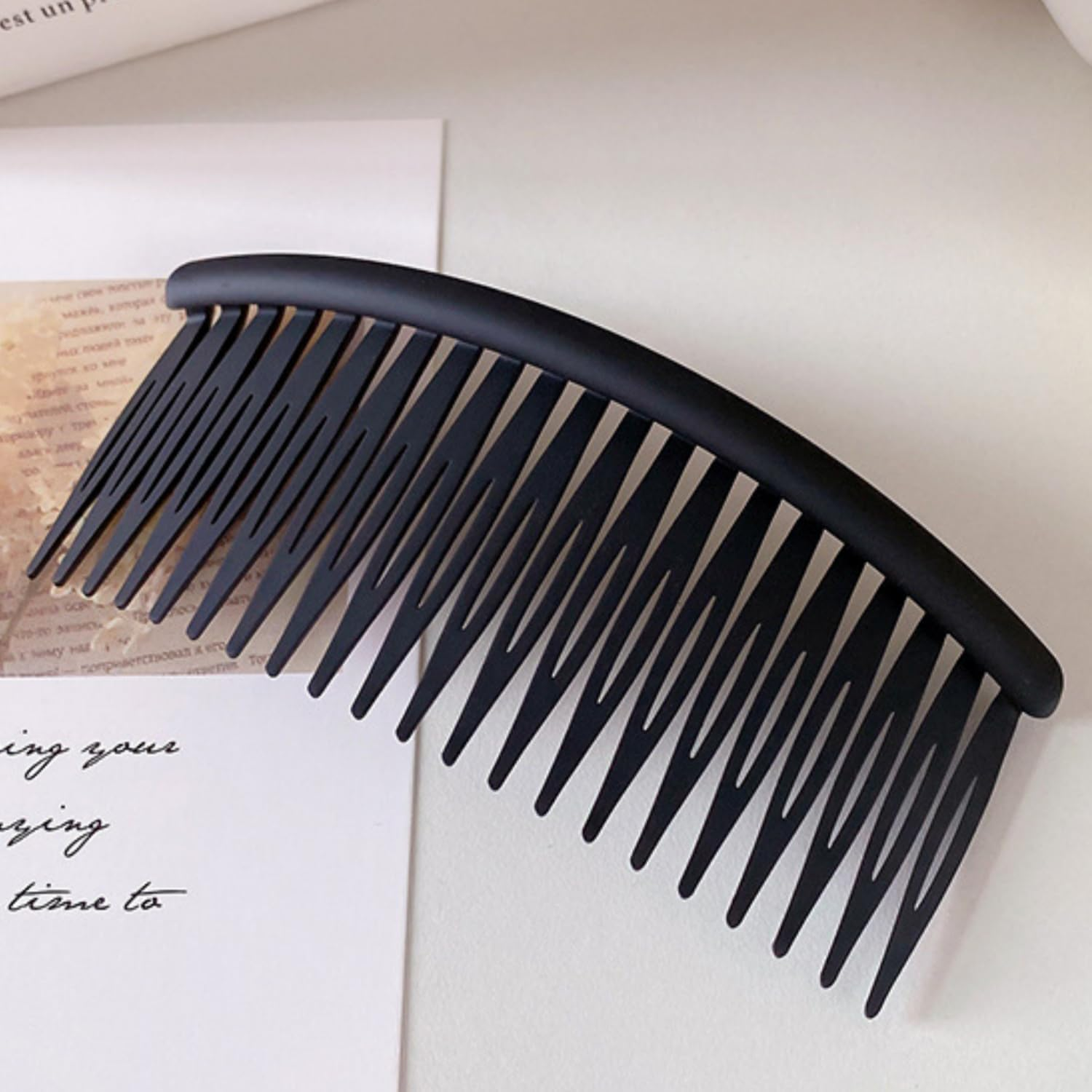 Hair Combs, 2 Pieces Plastic Side Hair Comb Slides French Twist with Teeth for Fine Hair Accessories for Women Girls Black image number 5