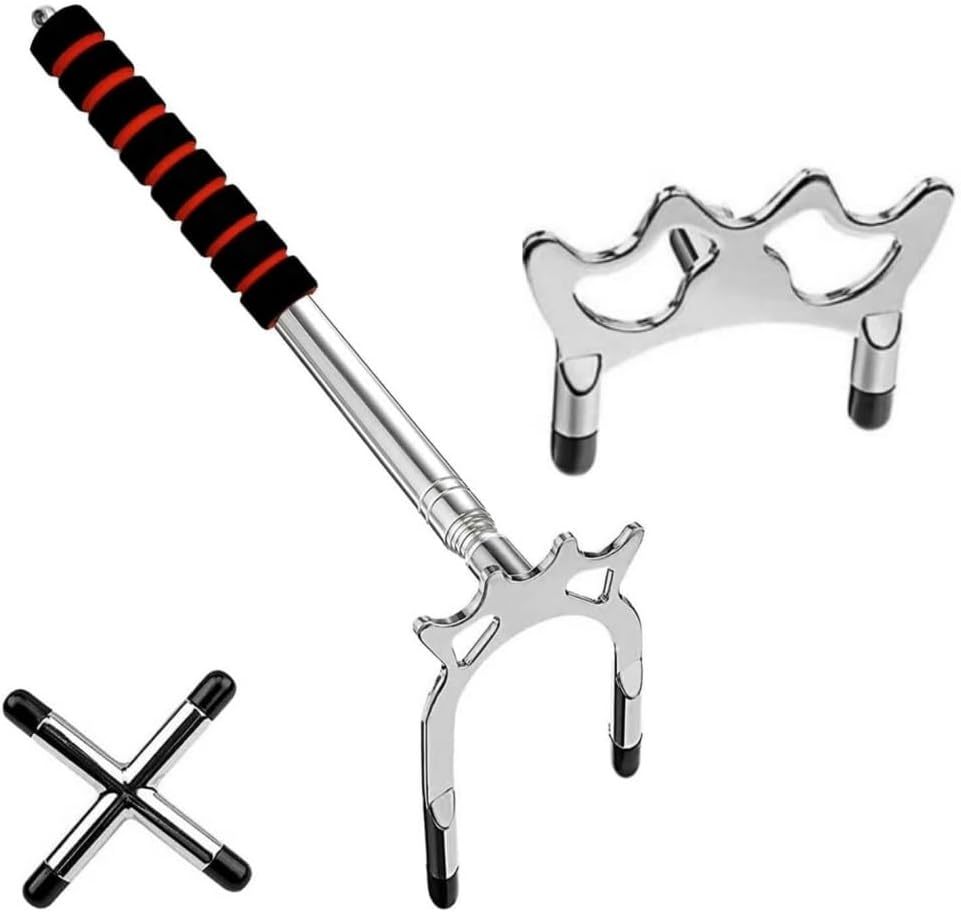 HIDOSNG Pool Cue Snooker Pool Bridge Stick Pool Table Accessories Retractable Billiards Cue Stick Bridge with 3 Pieces Removable Brass Bridge Head, Billiards Pool Cue Accessory for Pool Table（Silvery） image number 5