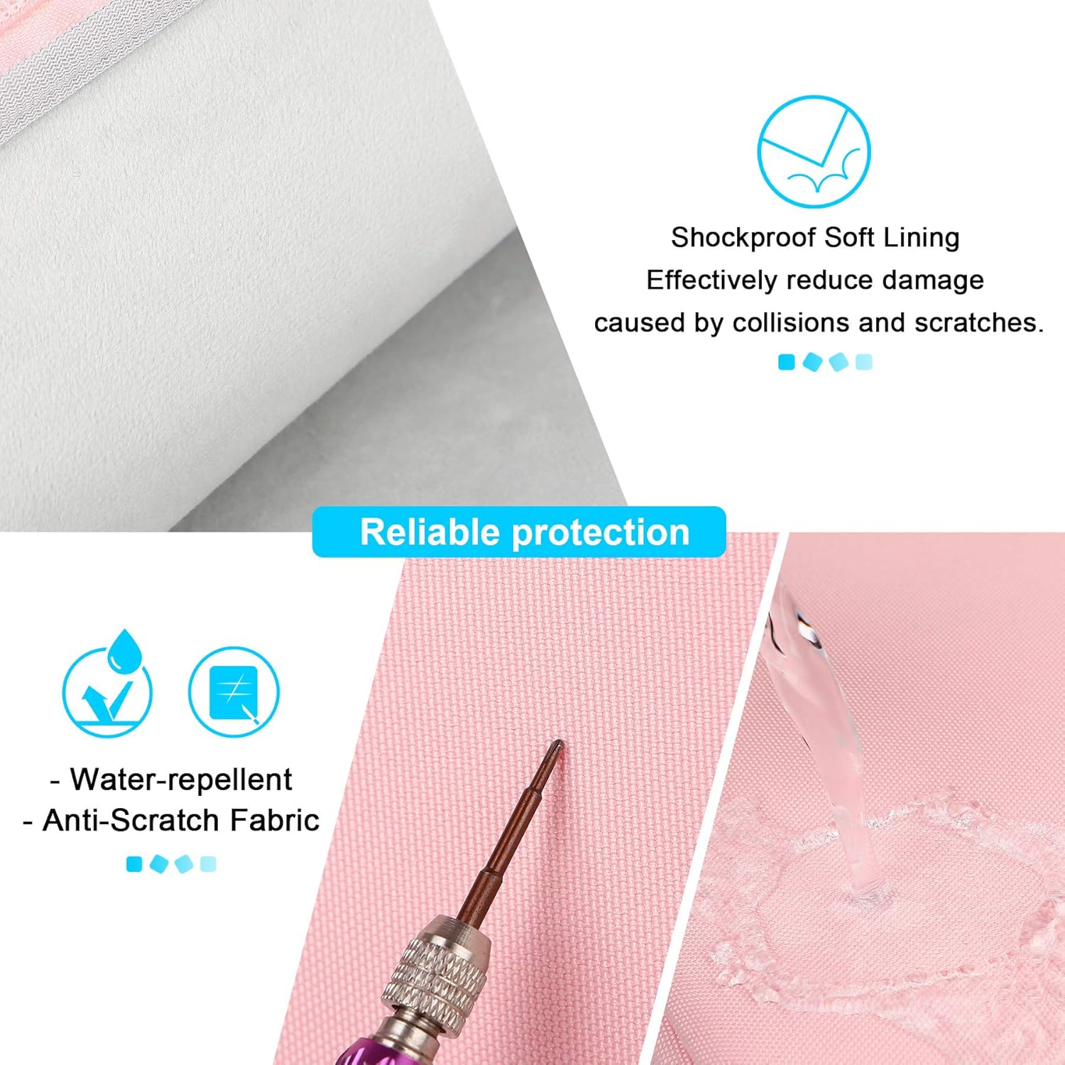 Lacdo 15.6 Inch Laptop Sleeve Case for 15.6" Acer Aspire/Nitro/Predator, Lenovo Ideapad 3, Zenbook Vivobook 15, HP Pavilion 15, Dell Inspiron 15, MSI GL65 Computer Bag with Accessory Pocket, Pink