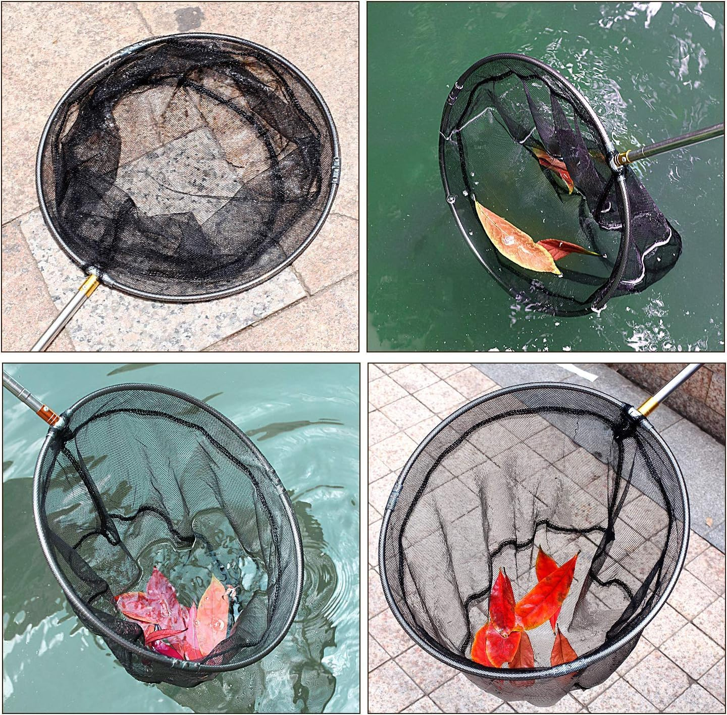 Pool Skimmer Net with Stainless Steel Telescopic Pole,58" Extendable Leaf Skimmer Pool Rake Pool Nets for Cleaning above Ground Inground Swimming Pool, Pond,Spas,Hot Tub