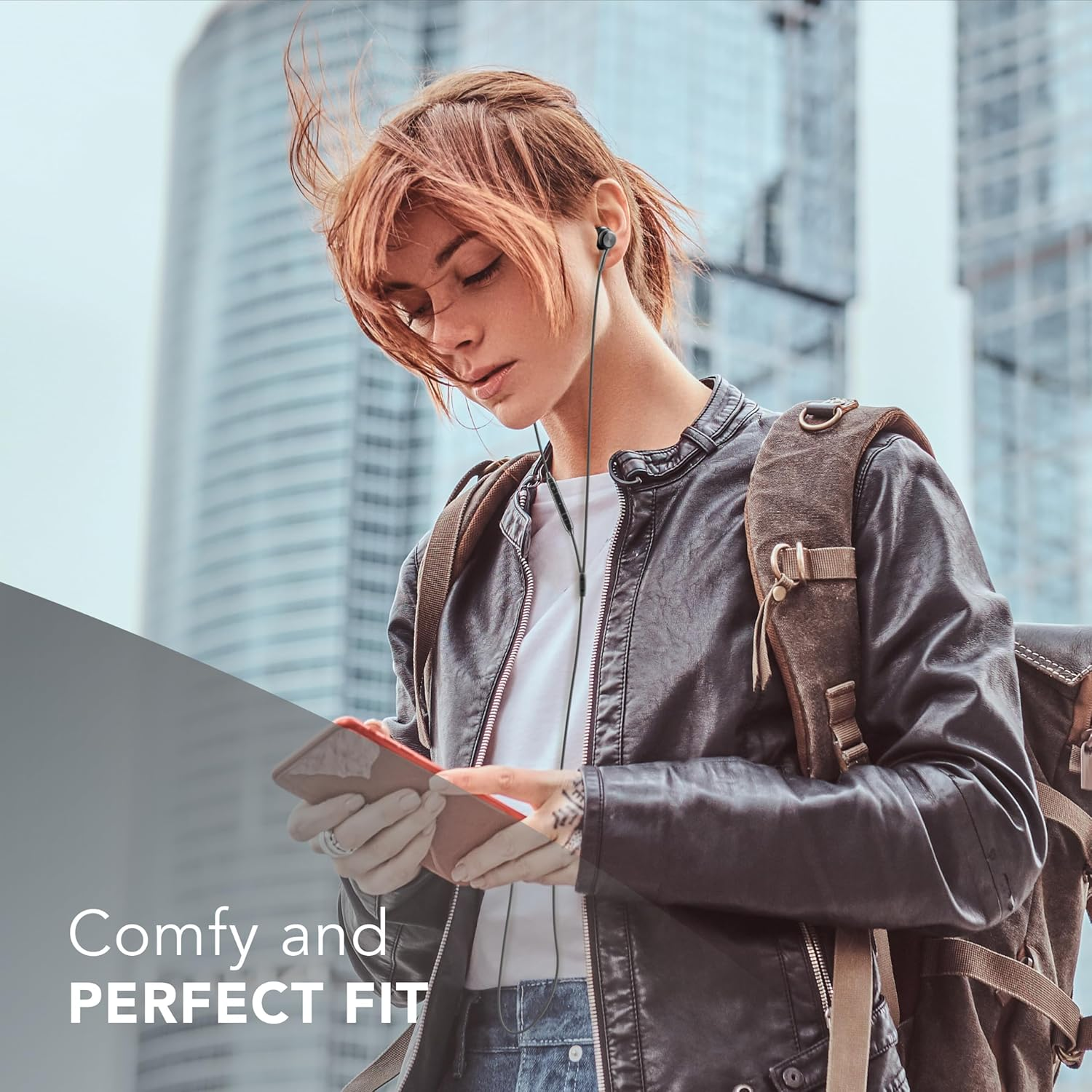 Music Sound - Capsule Headphones - Headphones with Cable and Microphone - USB-C Compatibility - Metal Details - Colour Black image number 2