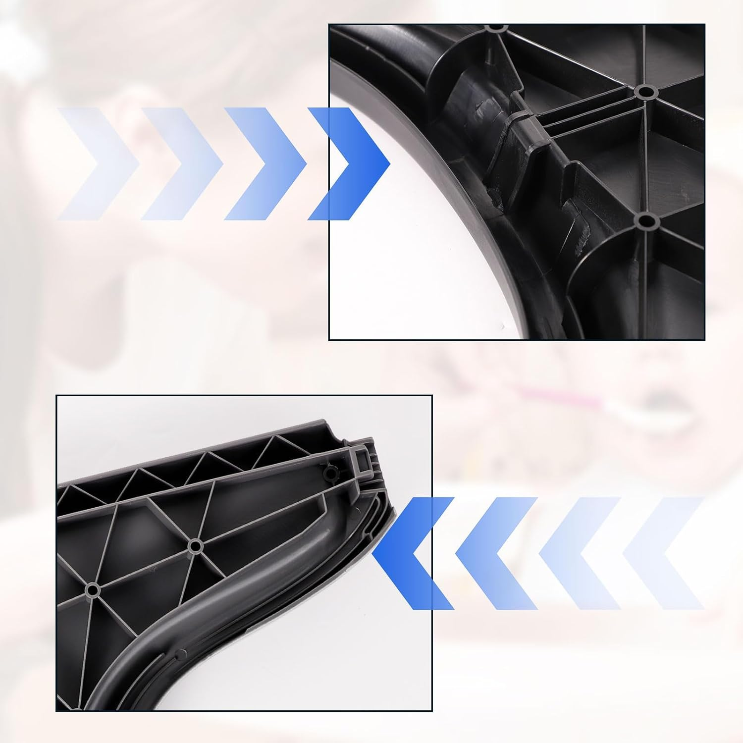 Tray Compatible with Stokke Tripp Trapp Chair, Full Cover High Chair Placemat for Stokke High Chair Replacement Tray High Chair Accessories for Toddler 6-36 Months (Black) image number 3