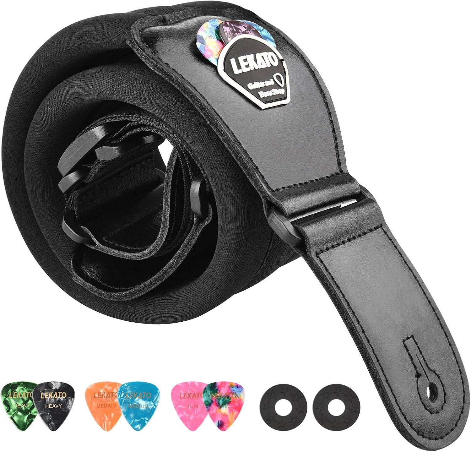 LEKATO Bass Guitar Strap for Electric Guitar & Bass image number 5