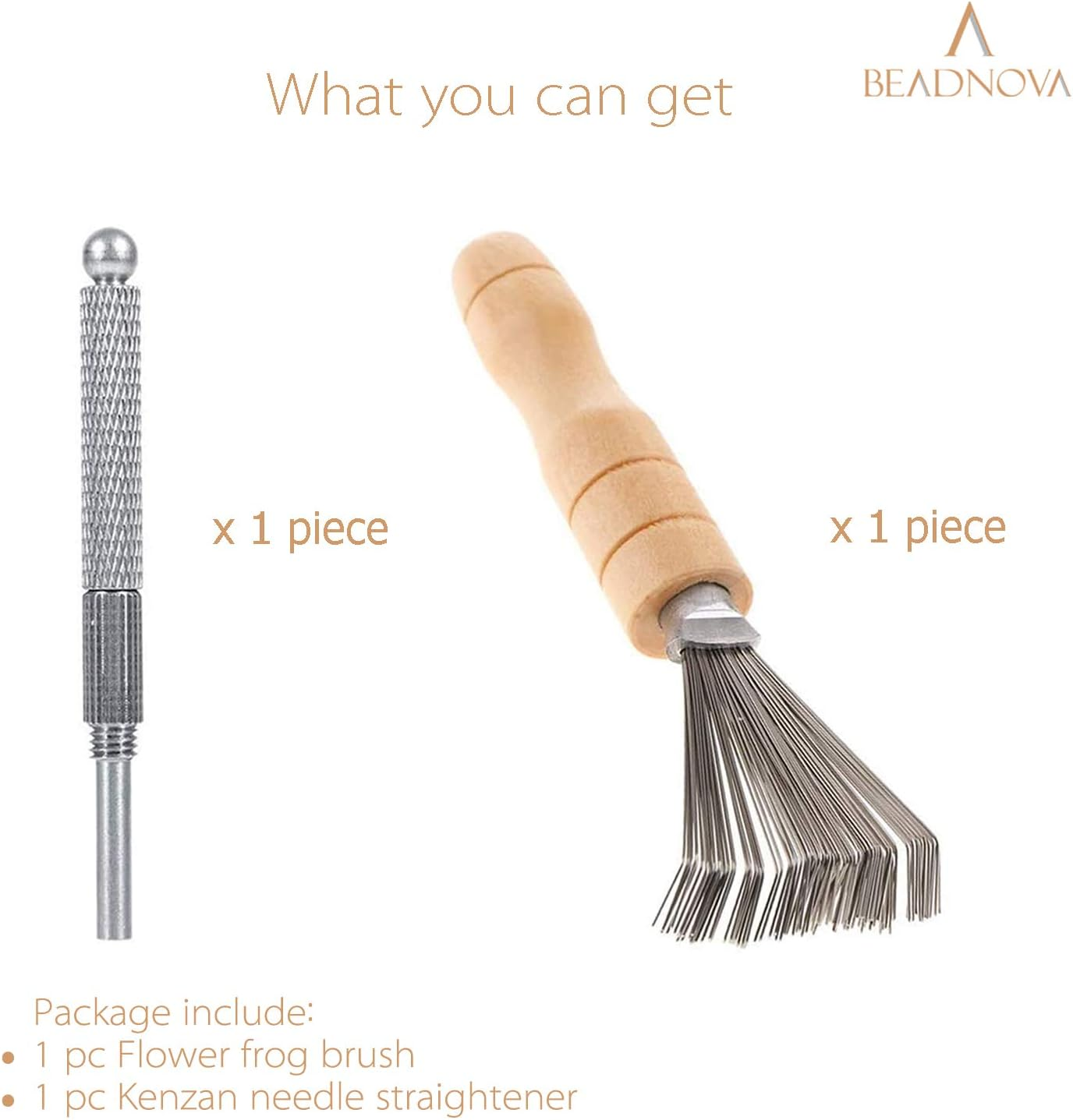 BEADNOVA Kenzan Needle Straightener Flower Frog Brush Ikebana Tool Set Kenzan Pin Straightening Tool Floral Frogs Cleaner for Flower Pins Hair Brush Comb Brush Cleaner for Hair Comb Cleaning