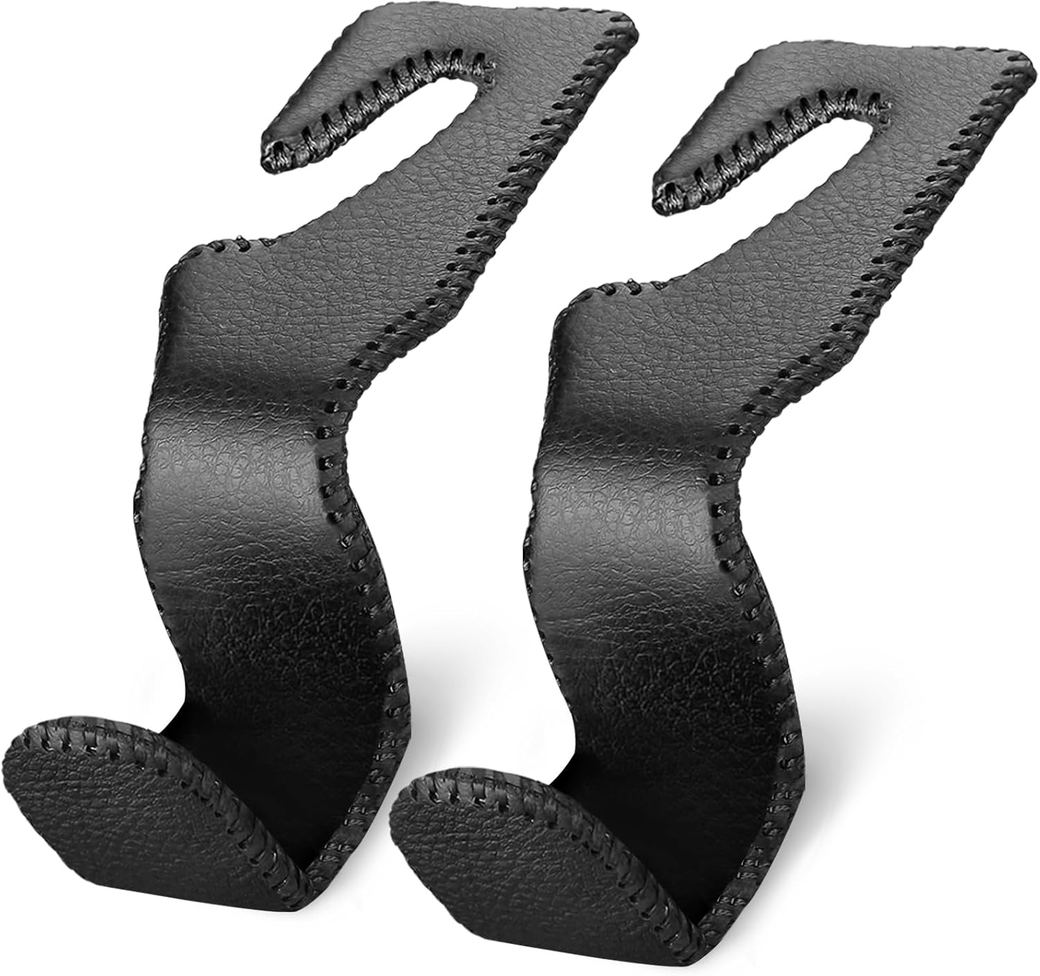 Etre Jeune Purse Hook for Car, Car Purse Holder Seat Headrest Hook Leather Vehicle Storage Hanger Hook for Purses and Bags, 2 Pack Black image number 3