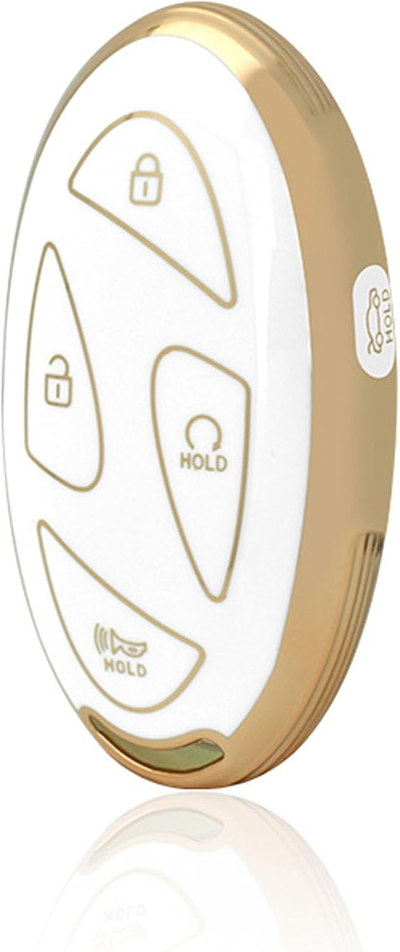 For Hyundai Key Fob Cover Key Fob Shell with Bling Keychain Fit for Hyundai Ioniq 6 Grandeur GN7 KONA 2023 2024 Smart Key (A-White-5B) image number 1