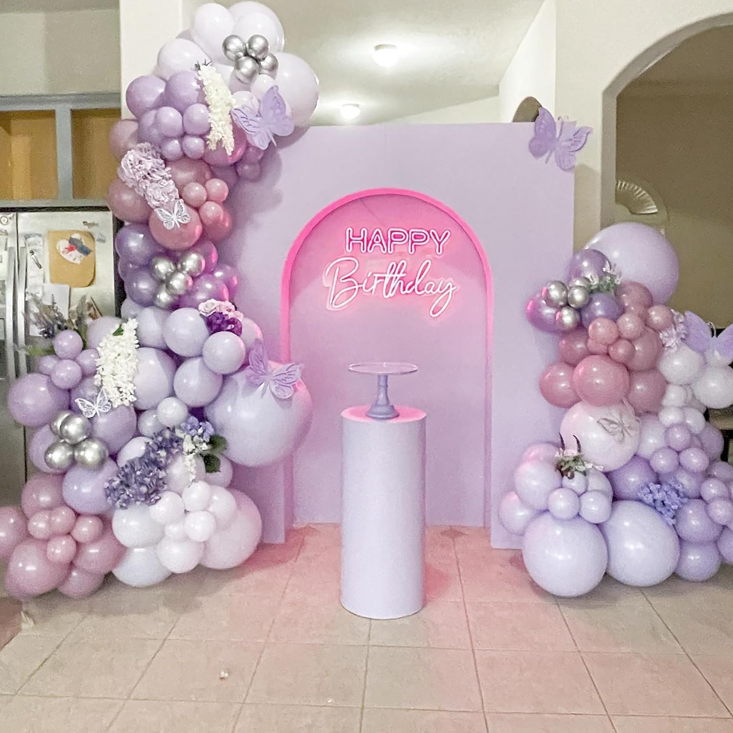 Butterfly Balloons Arch Garland Kit, 126 Pcs Purple Light Pastel Purple Balloons with Lavender Lilac Foil Butterfly for Girl'S Birthday Baby Shower Wedding Mother'S Day Valentines Party Decorations image number 6