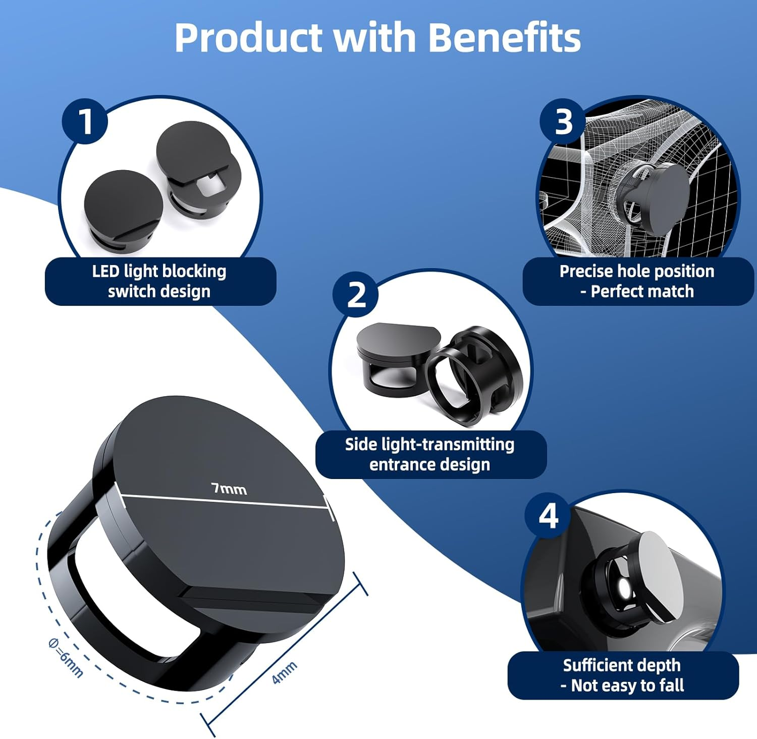 Duhesin LED Light Blocker Cover for Ray Ban Meta Glasses Accessories, Completely Blocked and Invisible, Compatible with Way-Farer, Skyler, Oakley and Headliner AI Smart Glasses - 4 Pieces image number 2