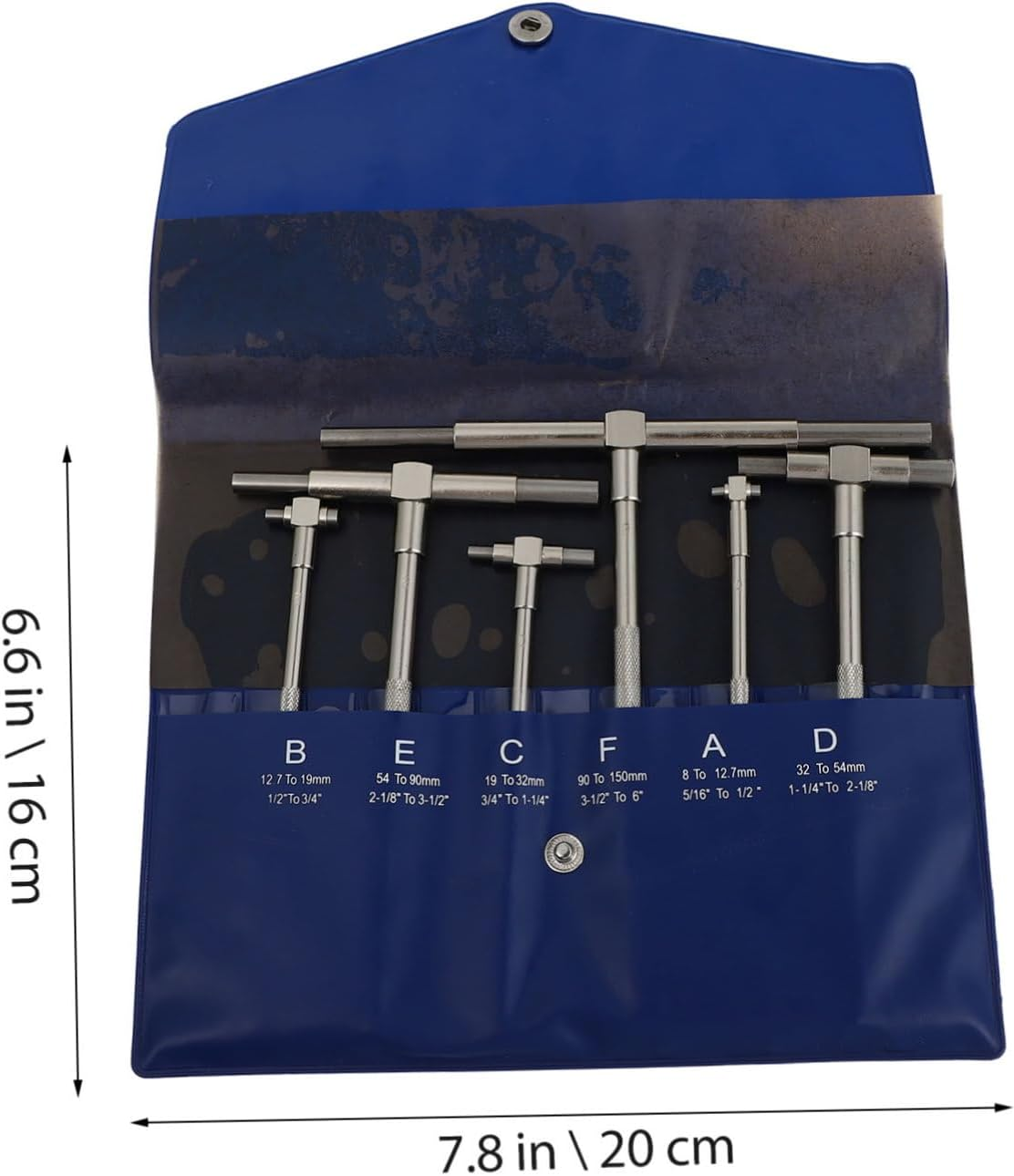 CHILDWEET 6Pcs Stainless Steel Telescopic Bore Gauge Set 8-150Mm High Precision Hole Gauge Kit Pouch for Accurate Internal Diameter Measurement image number 1