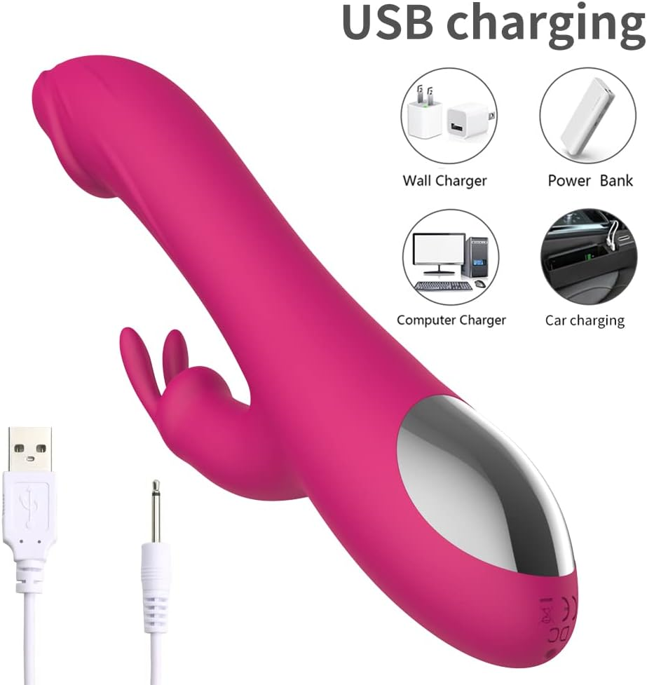 10 Frequency Rabbit Toys Rechargeable Adult Toys Adult Sensory Toys for Women - Female Sex Pleasure Devices Purple Powerful Tongue and Licking G Toys for Female Couples Panty Stimulation image number 2
