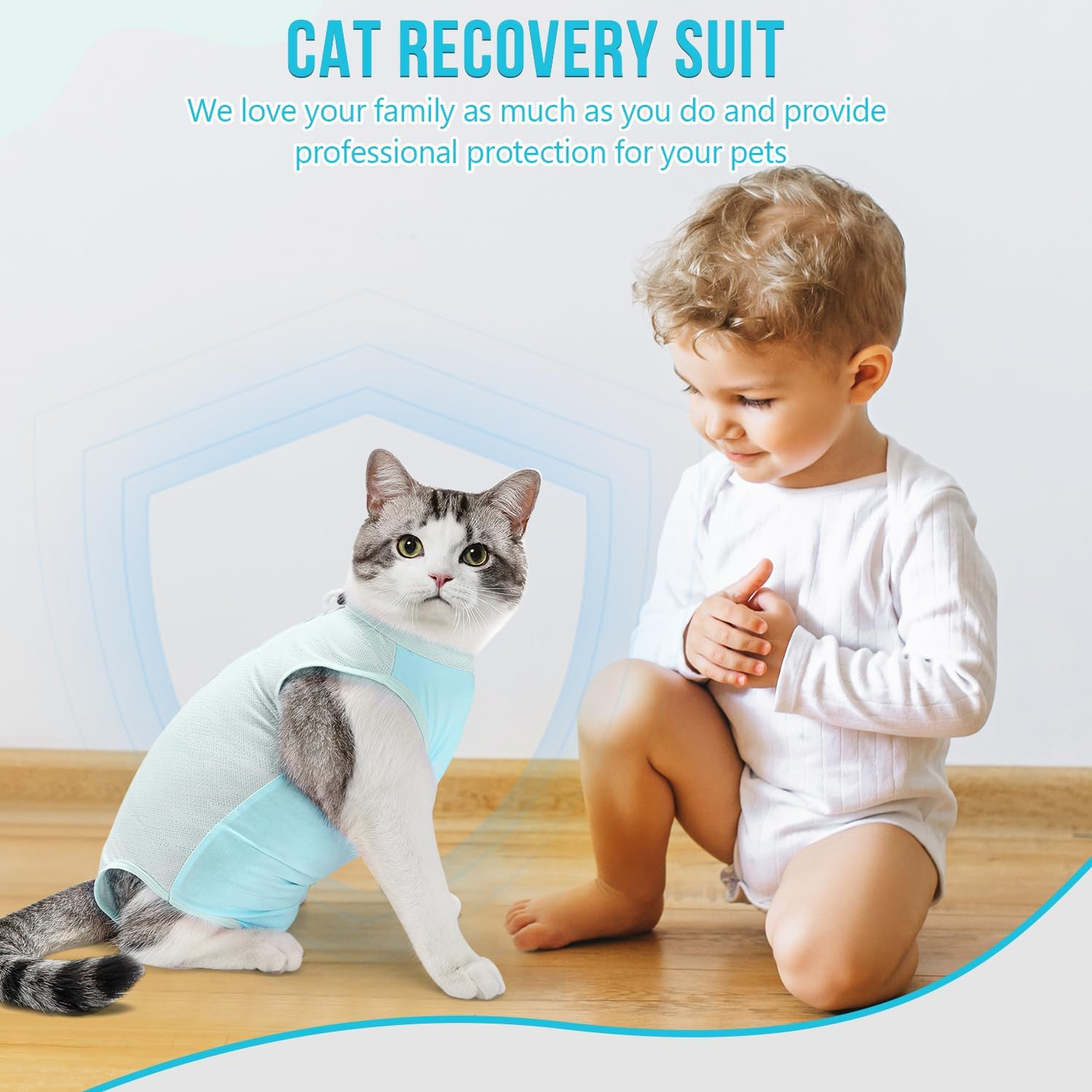 Slowton Cat Surgery Recovery Suit - Hair Resistant Kitten Onesie for Cats after Surgery, Cone E Collar Alternative for Female Male Cats, Surgical Spay Recovery Suit for Abdominal Wound Skin Diseases image number 3