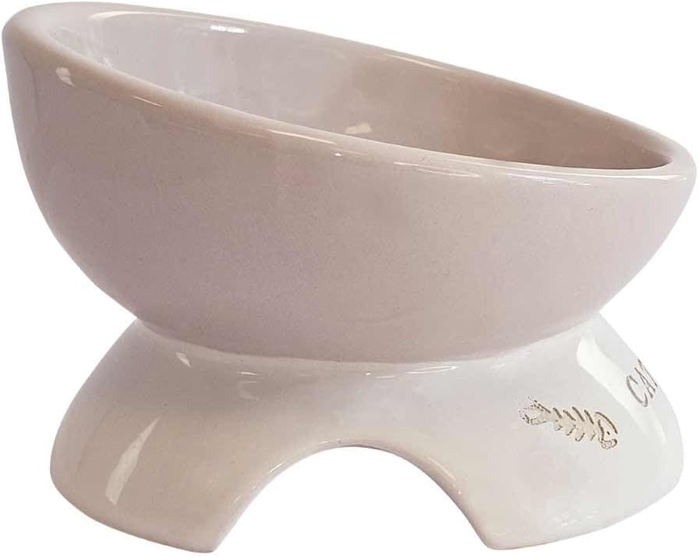 Nobby Cat Ceramic Bowl Raised Cat Cream Diameter 13.5 X 9 Cm, 250 Ml image number 1
