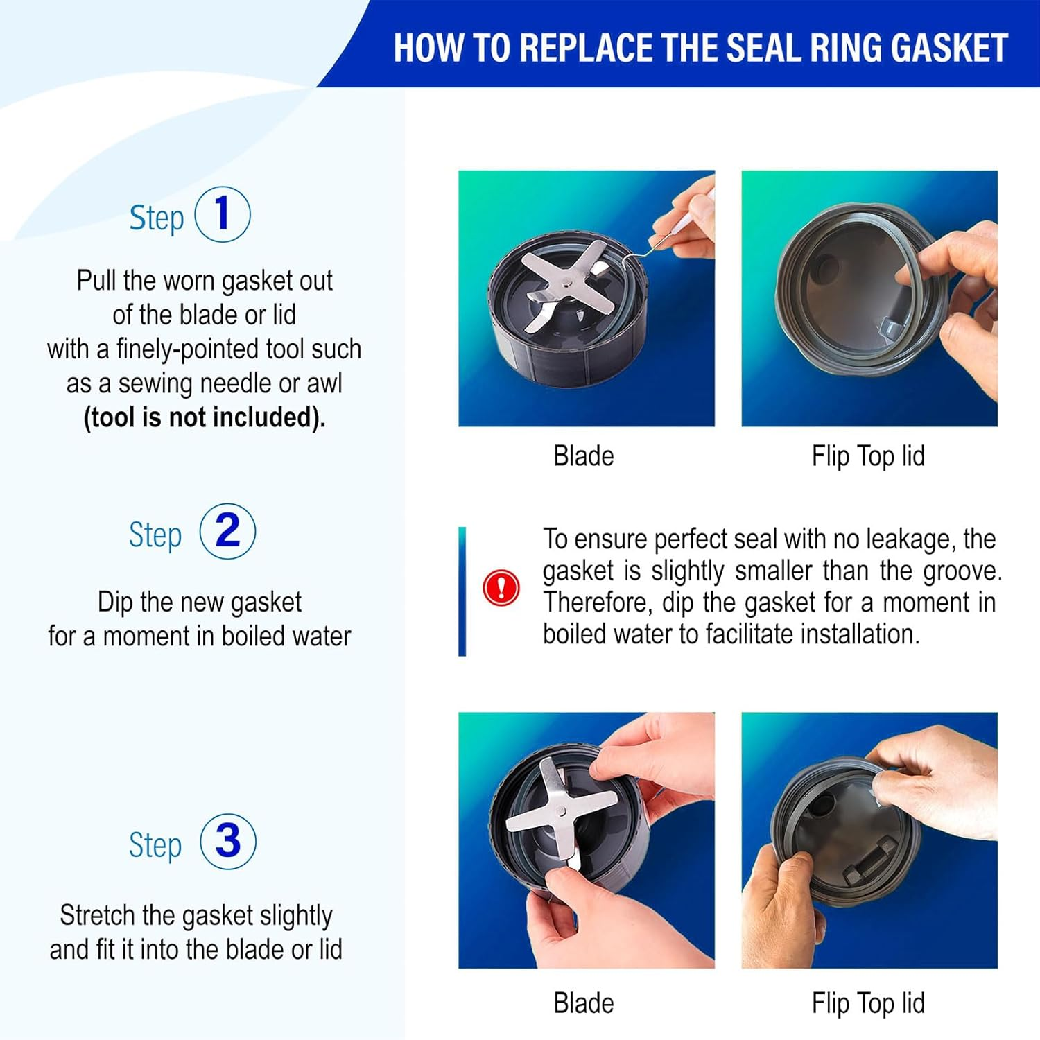 Lyvixora 4-Pack Blender Gasket Seals - Silicone O-Ring Replacement for 600W/900W Series, Durable Juicer Blender Accessories Compatible with Nutribullet image number 1