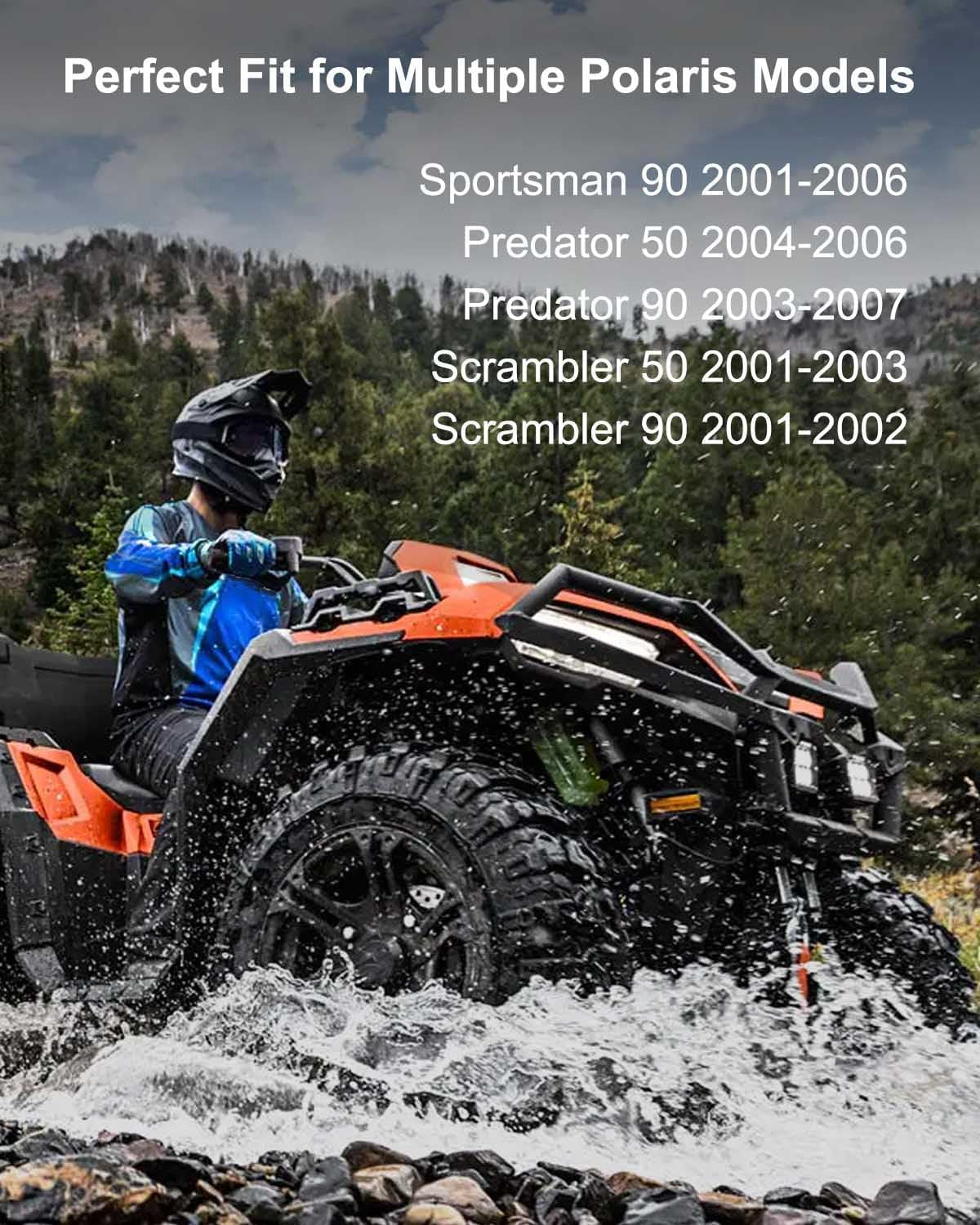 5PCS CDI Box Ignition Coil Kit Fit for Polaris Sportsman 90 Scrambler 90 50 Predator 90 50 2001-2007 with Voltage Regulator Rectifier Starter Relay Solenoid and Spark Plug image number 5