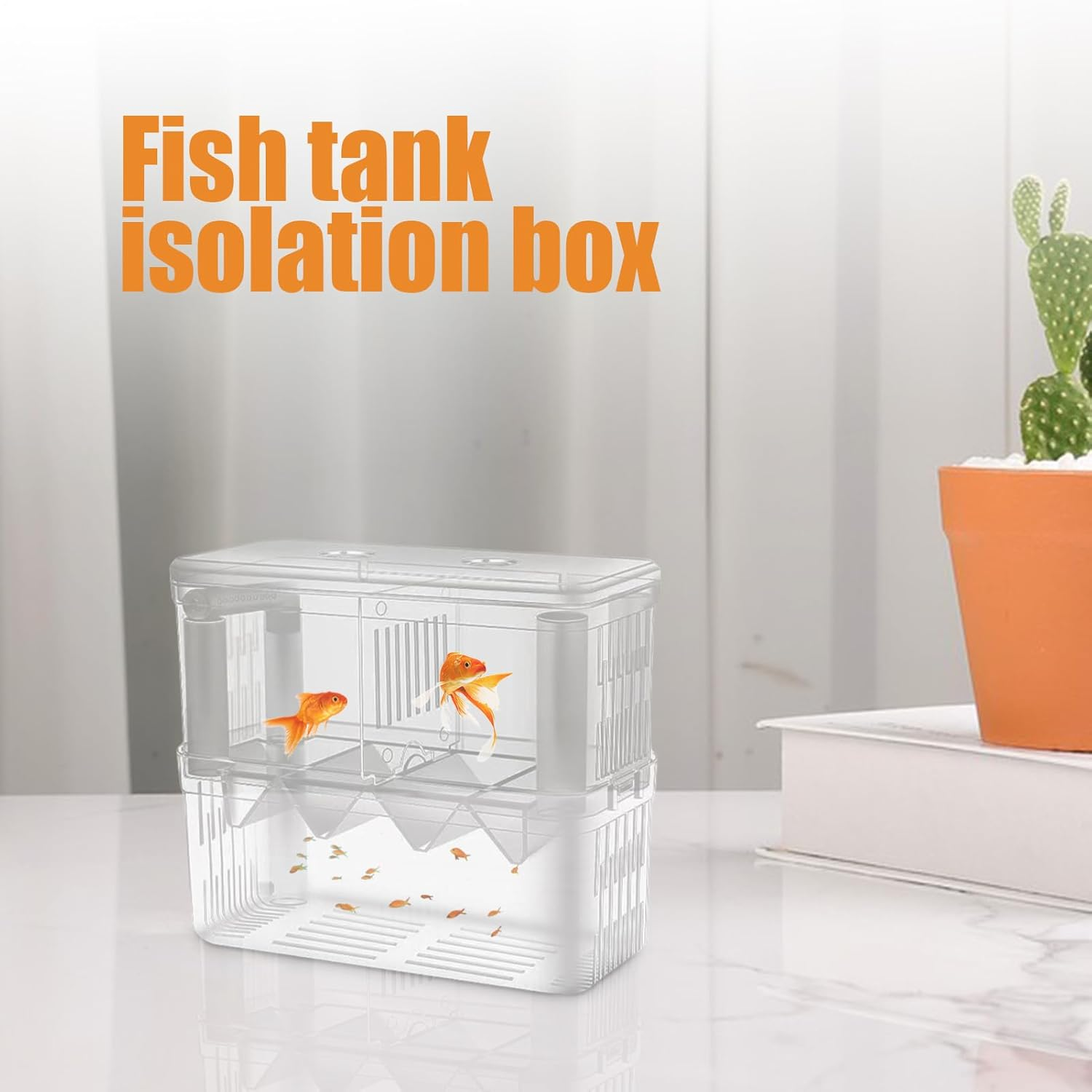 Aquarium Breeding Tank - Clear Double Layer Hatchery Box, Suction Cup Fish Incubator Fry, Transparent Nursery Isolation Chamber | Small Aquatic Pet Rearing Accessories