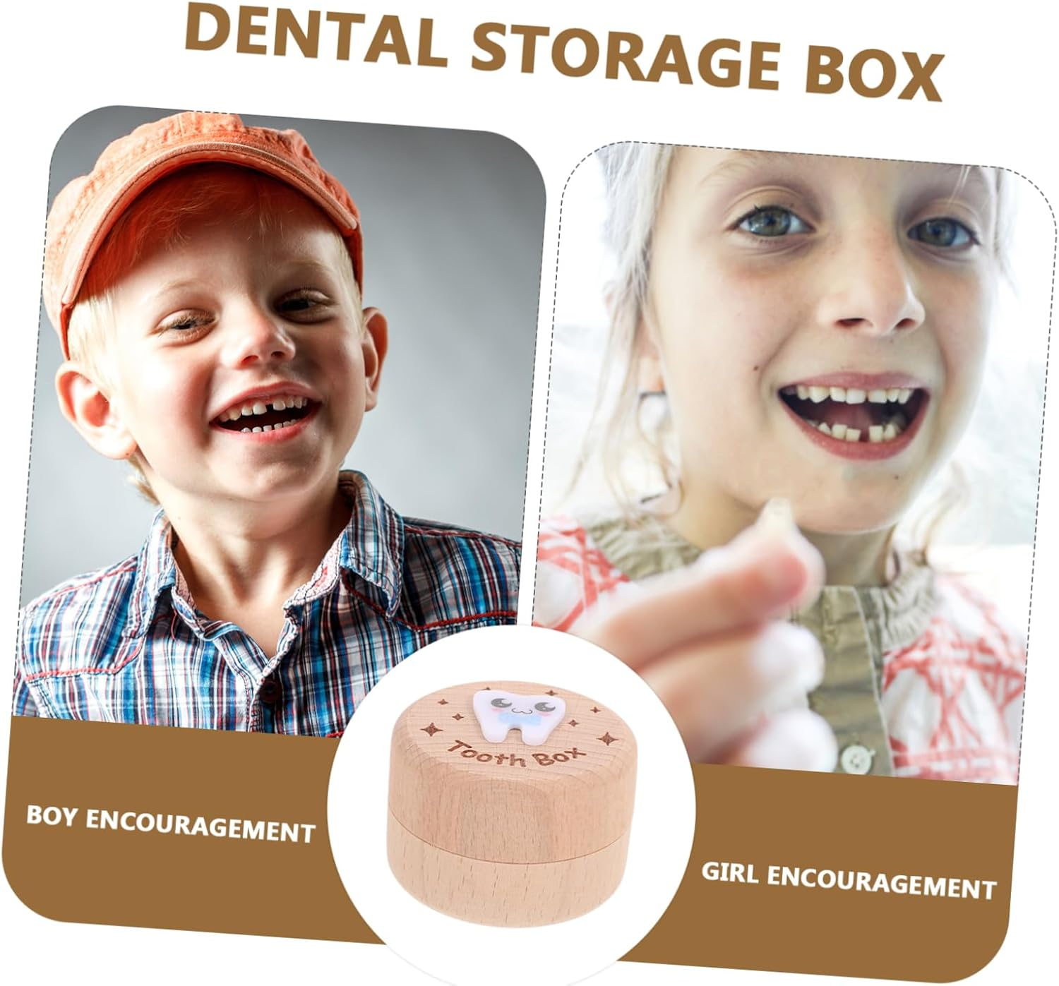 Abaodam Wooden Baby Tooth Box for Boys and Girls Fetal Hair Storage Keepsake Organizer Modern Simple Design First Tooth Collection for Newborns 3 Color Options image number 4