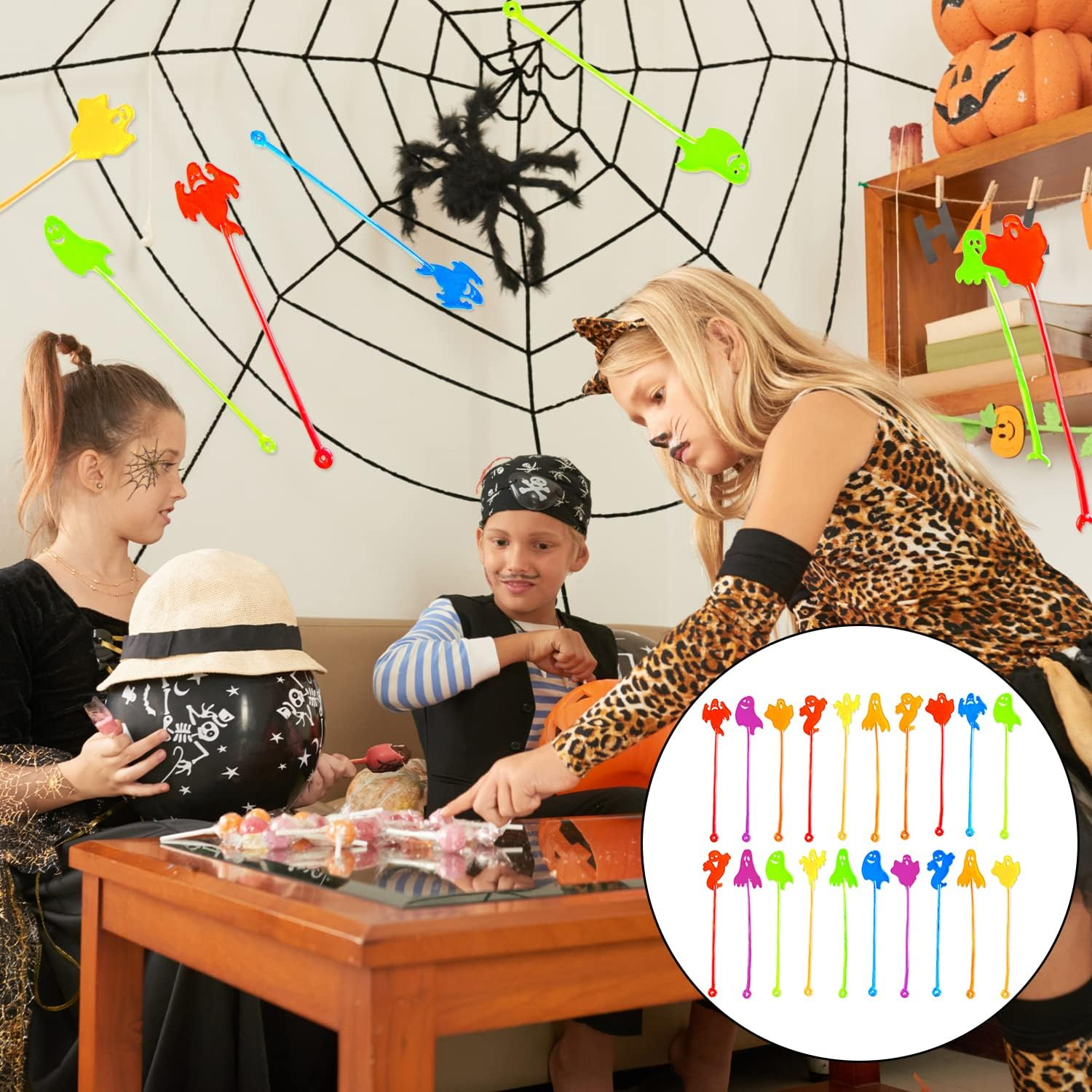 WELANE Halloween Sticky Toy, 20 PCS Ghost Novelty Toys for Halloween Party, Treat Bags Gifts, Goody Bag Filler, Classroom Prizes (Bulk) image number 6