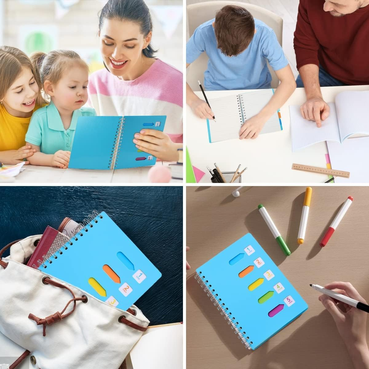 Spiral Notebook, A5 Notebook with Index, Notebooks with Pen, Hardcover Notebook, A5 Spiral Notebook, Journal Notebook, Spiral Journal, Subject Notebook for Work,Students, Office, Home,Writing Planner image number 3