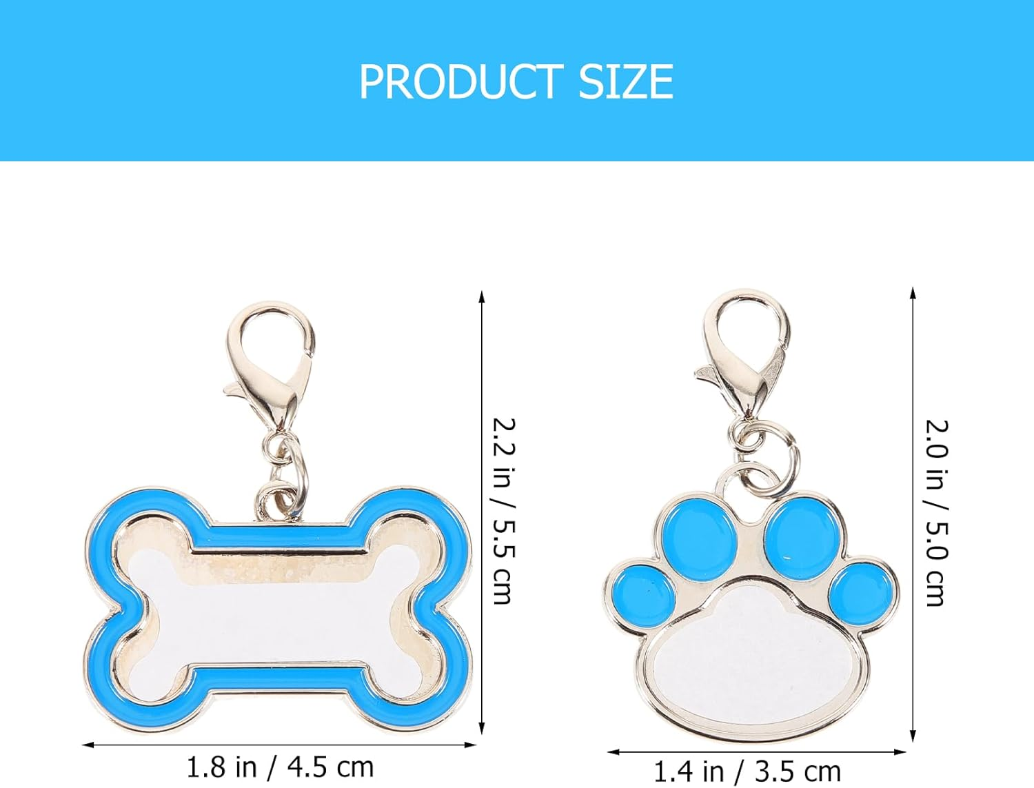 LUOZZY 4 Pcs Sublimation Blank Dog Tags Heat Transfer Puppy Kitten Tags Pendent Blank Craft Pet Tags Supplies - Blue image number 1