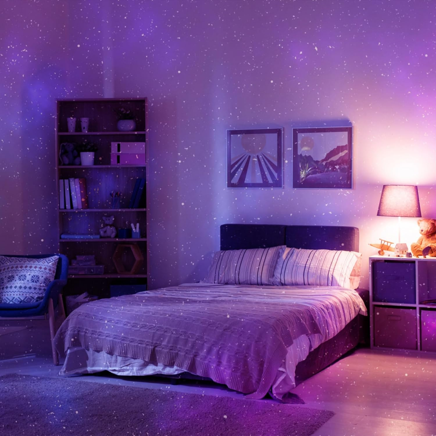 Laser Star Projector Night Light with Colour-Changing LED & Timer for Kids Room image number 1