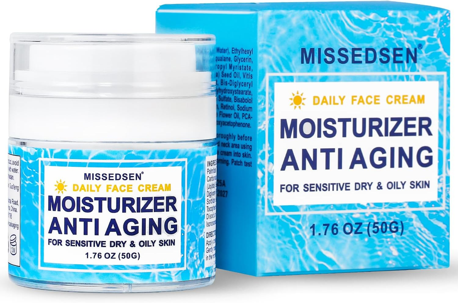 MISSEDSEN Day Cream Brightening & Anti-Aging Day Face Moisturizer for All Skin Types 50G for Sensitive, Dry, Oily, Dull Skin & Dark Spots Skin image number 3