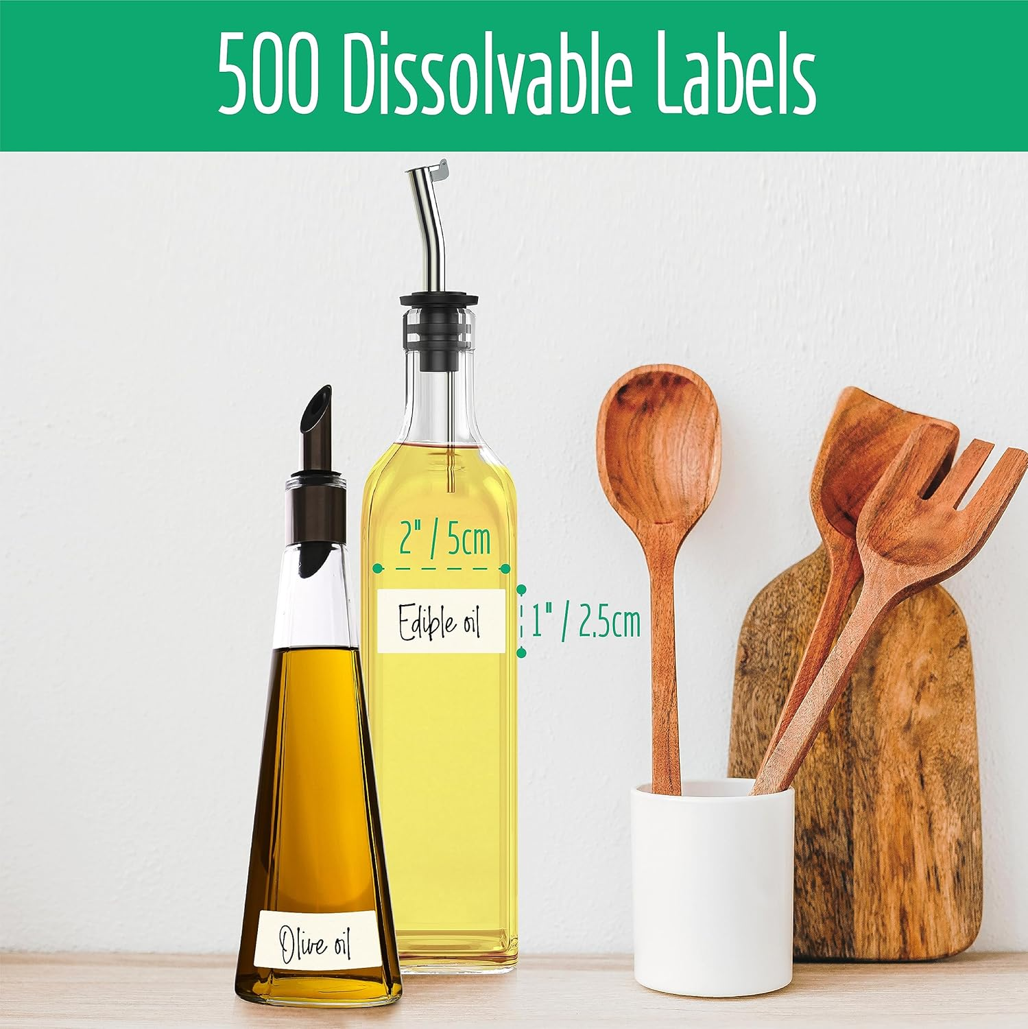 Hebayy 500 Dissolvable Canning Labels, Removable Freezer Pantry Stickers with Perforation Line No Residue Left for Food Containers Jars Kitchen Restaurant Storage Organization (1&rdquo; X 2&rdquo;), HEBA457 image number 6