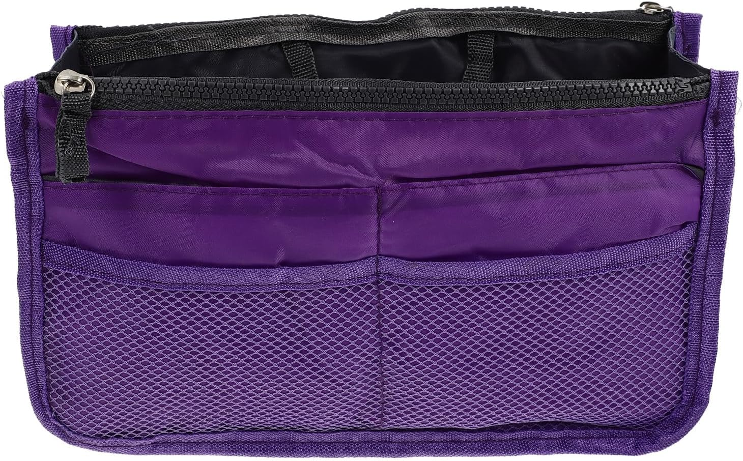 WESIEVYA Multipurpose Foldable Handbag Liner with Double Layers and Multiple Pockets Large Capacity Nylon Travel Bag Organizer for Women Purple image number 1