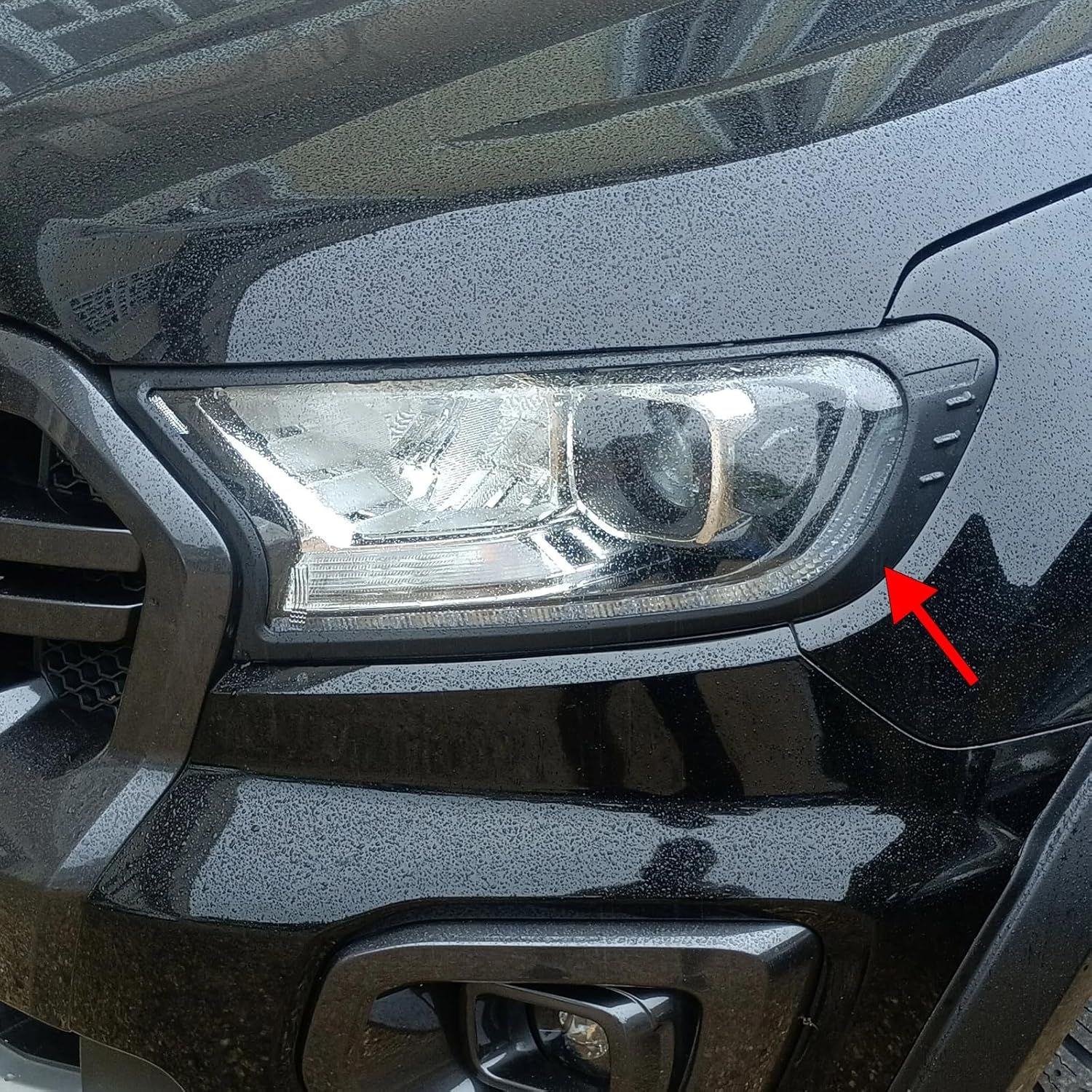 SUERAUTO4X4 for Ford Ranger Accessories PX2 PX3 2015-2022 Headlight Cover Trim, Front Head Light Lamp Surround Frame Trims Guard Protector Car Exterior, Matte Black Pair