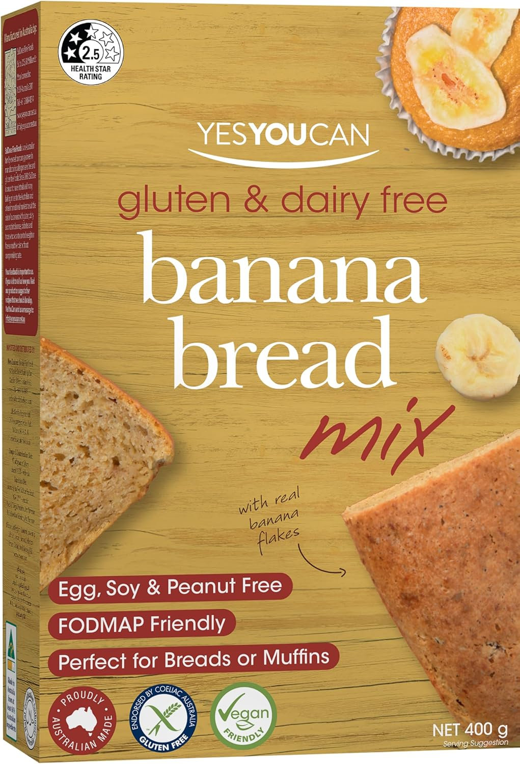 Yesyoucan Banana Bread Mix G/F 400G image number 3