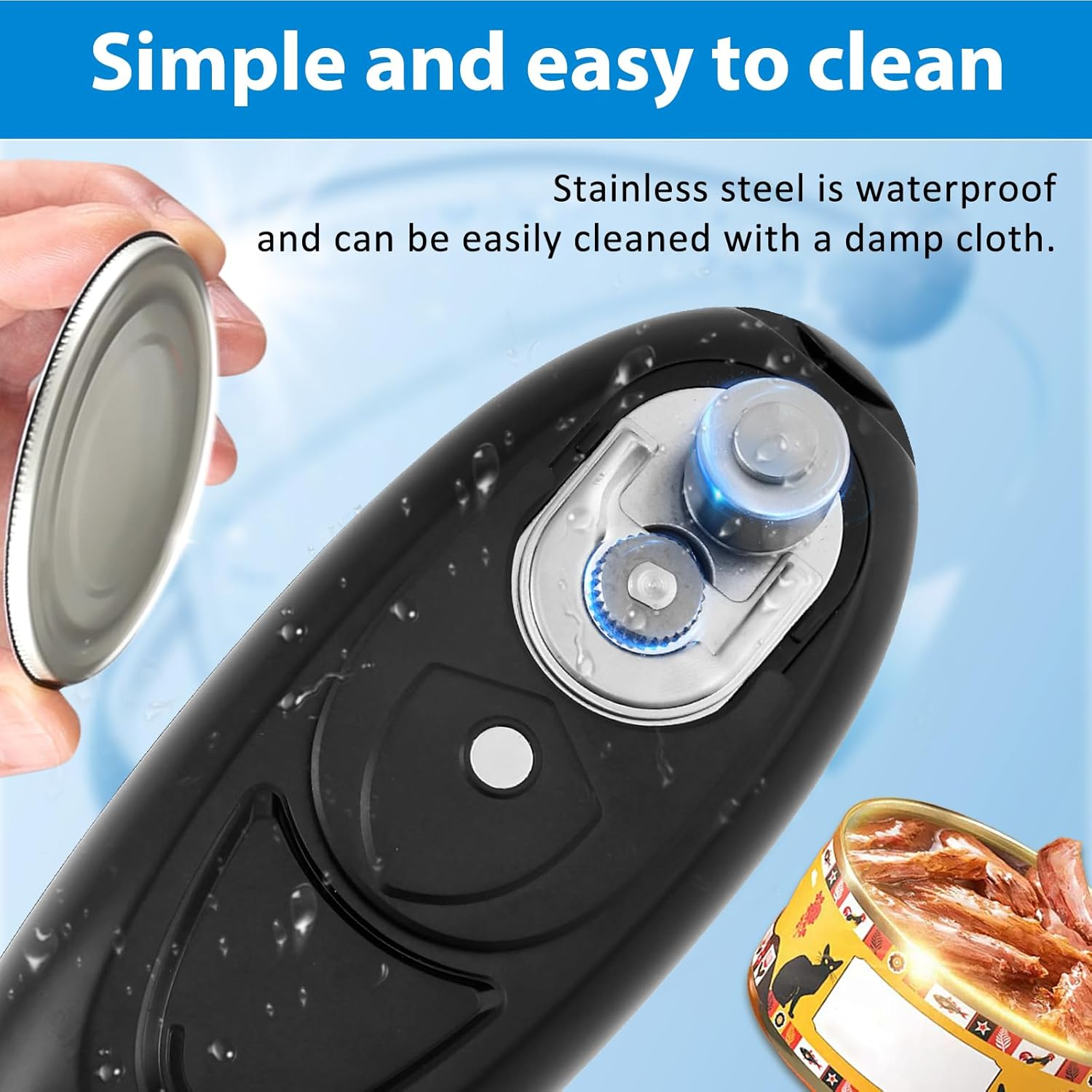 Electric Can Opener with Less Effort to Open Portable Automatic Electric Can Opener Battery Operated for Seniors Arthritis Patients and Chefs image number 5