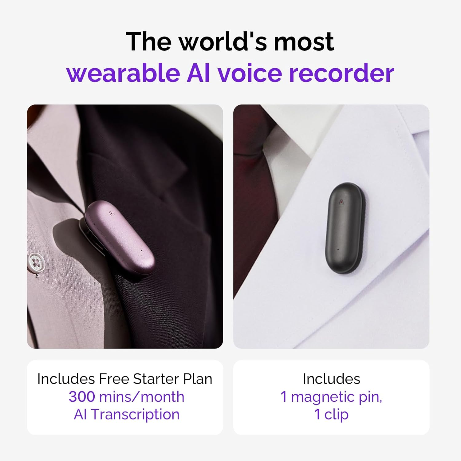 AI Voice Recorder, PLAUD Notepin Voice Recorder, App Control, AI Notetaker, AI Transcribe & Summarize, Support 112 Languages, 64GB Memory, Audio Recorder for Lectures, Meetings, Cosmic Gray image number 4