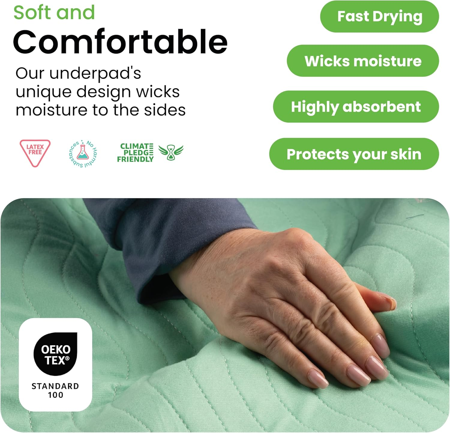 Reusable Underpads, 34X36 Heavy Absorbency and Washable, Incontinence Management, Waterproof Sheet and Mattress Protector, Reusable Pet Pads. Pack of 4 image number 5